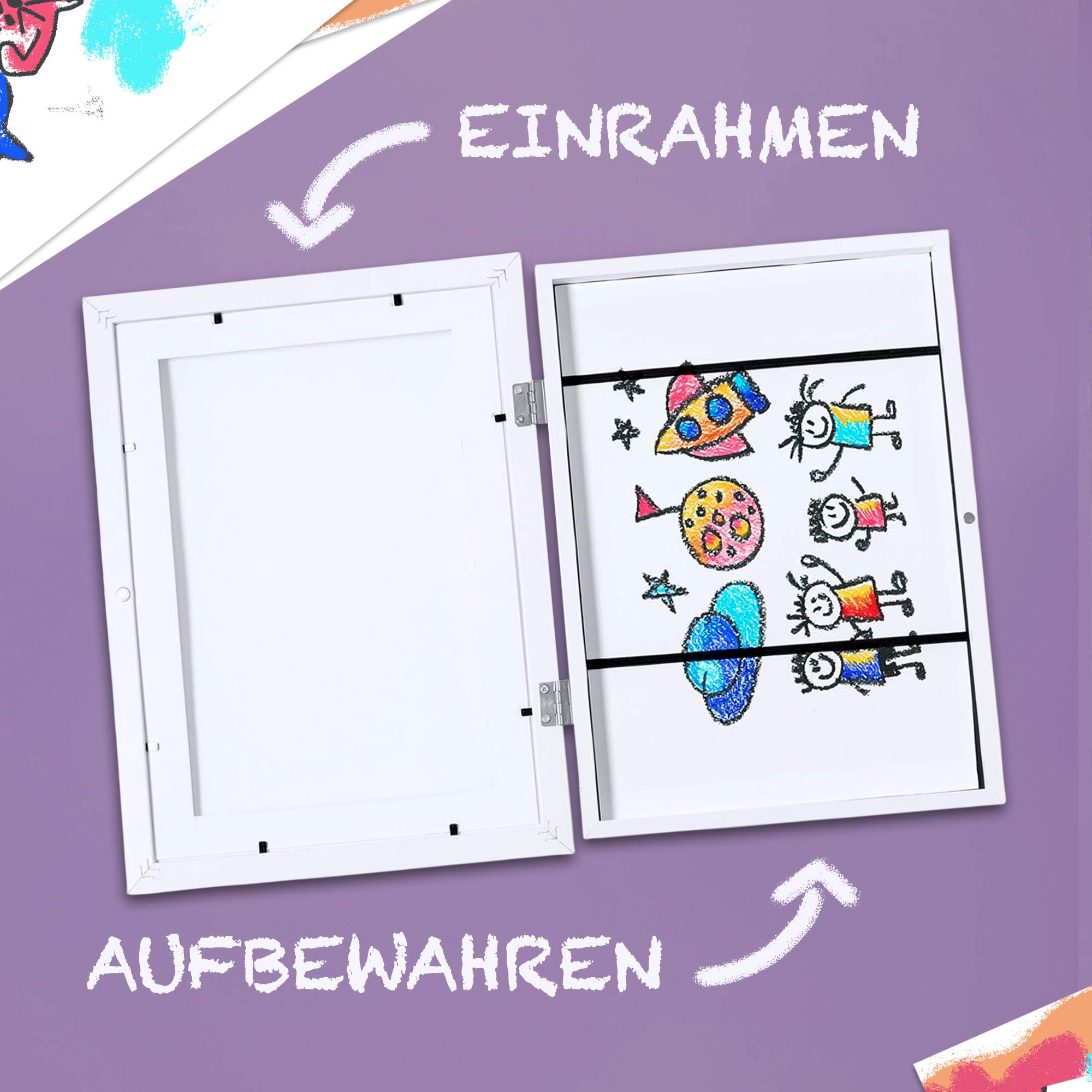 Magnetischer Bilderrahmen für Kinderzeichnungen