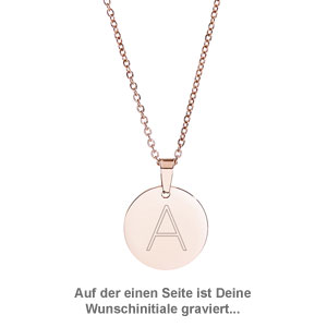 Runder Kettenanhänger Rosegold - Sternbild mit Initiale 3403 - 2