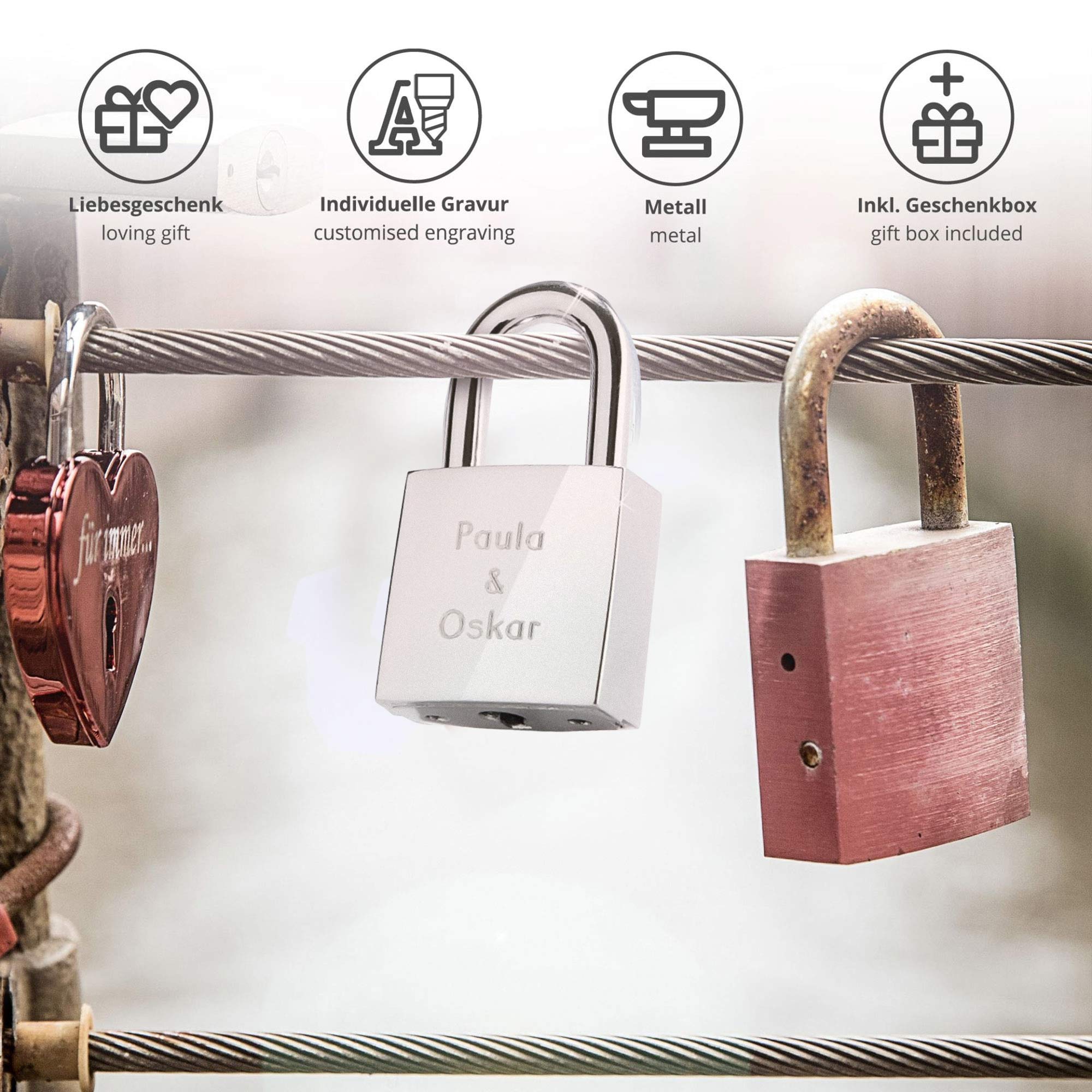 Gravur Liebesschloss