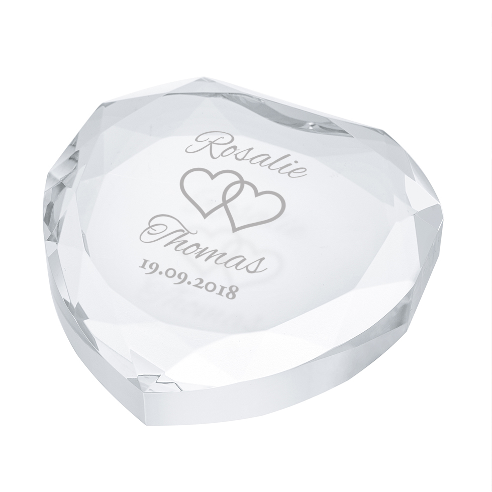Herz-Diamant mit Gravur zur Hochzeit 3886 - 1
