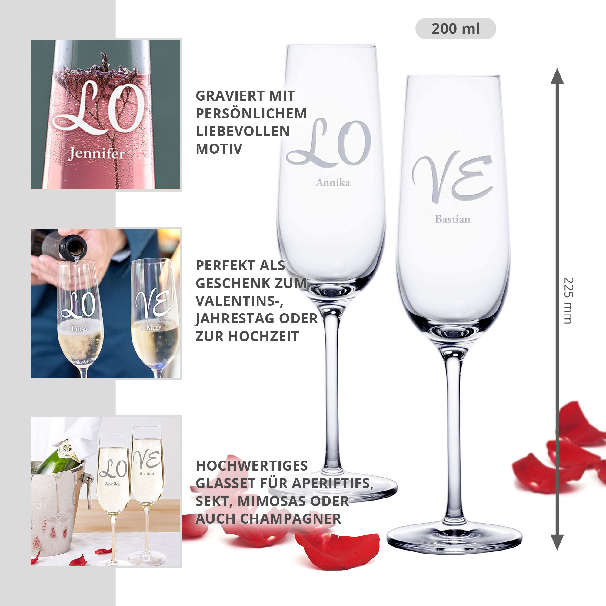 Sektgläser Love - 2er Set