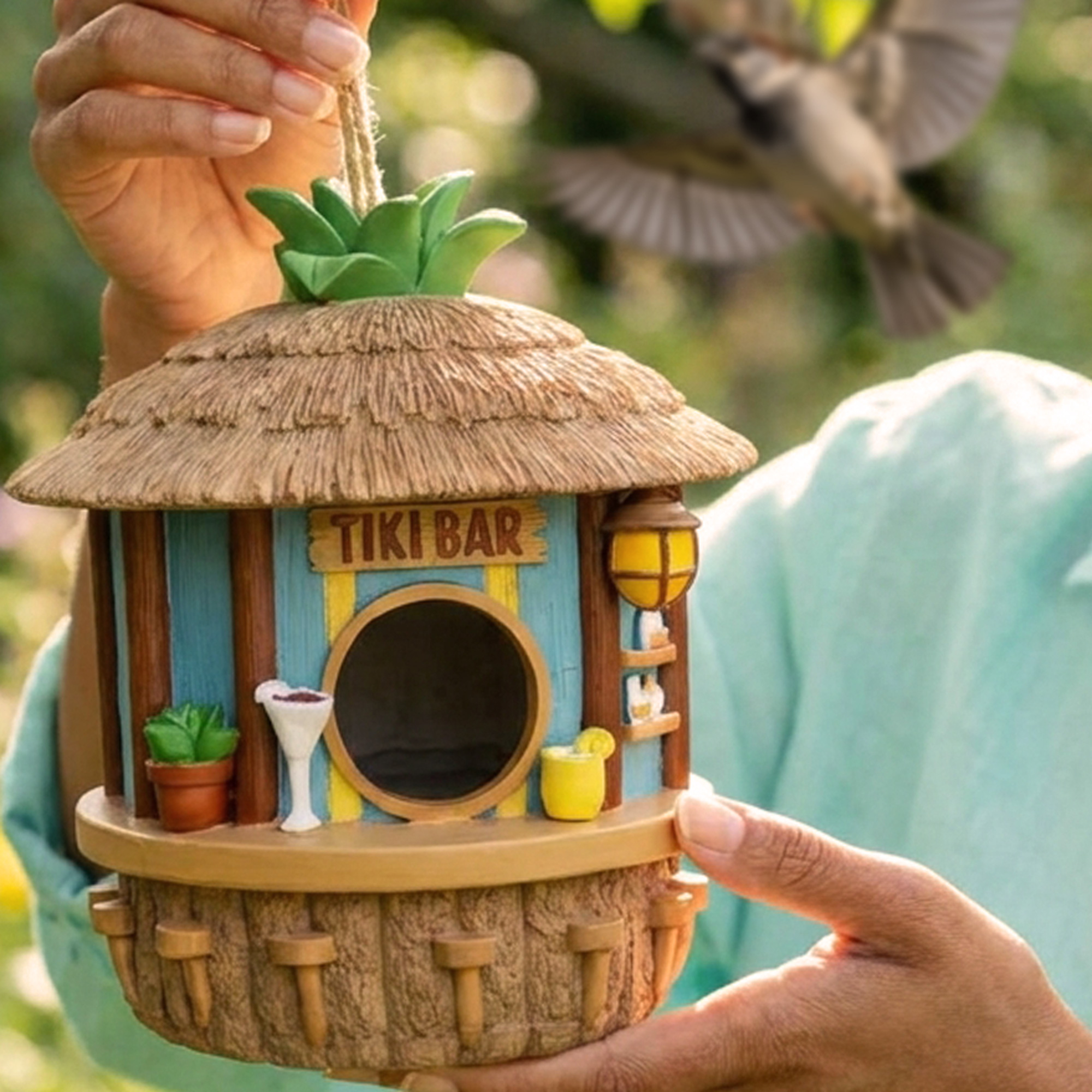 Tikibar Vogelhaus - Nistkasten & Futterhaus für Vögel
