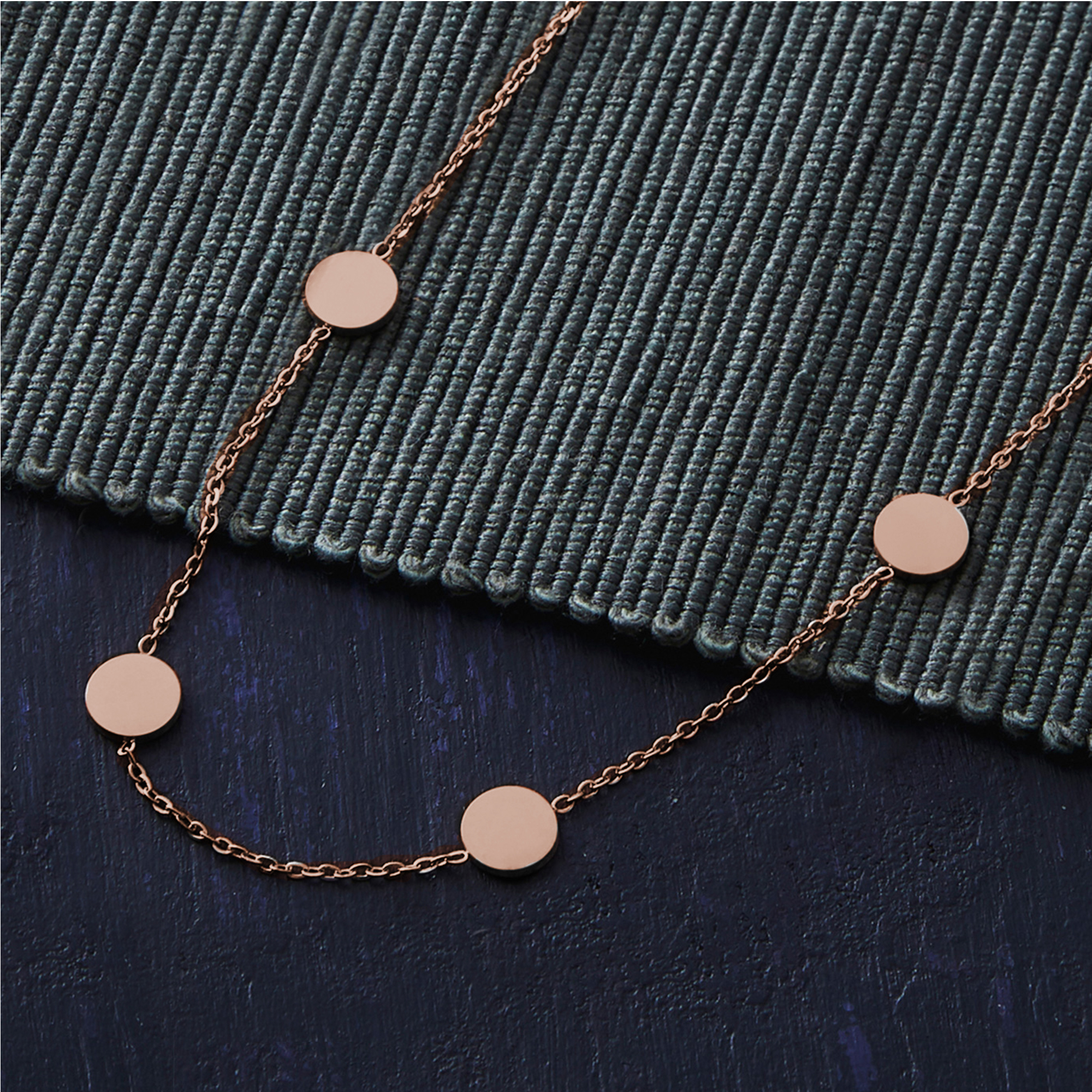 Layering Kette mit Plättchen - Rosegold 4026 - 4