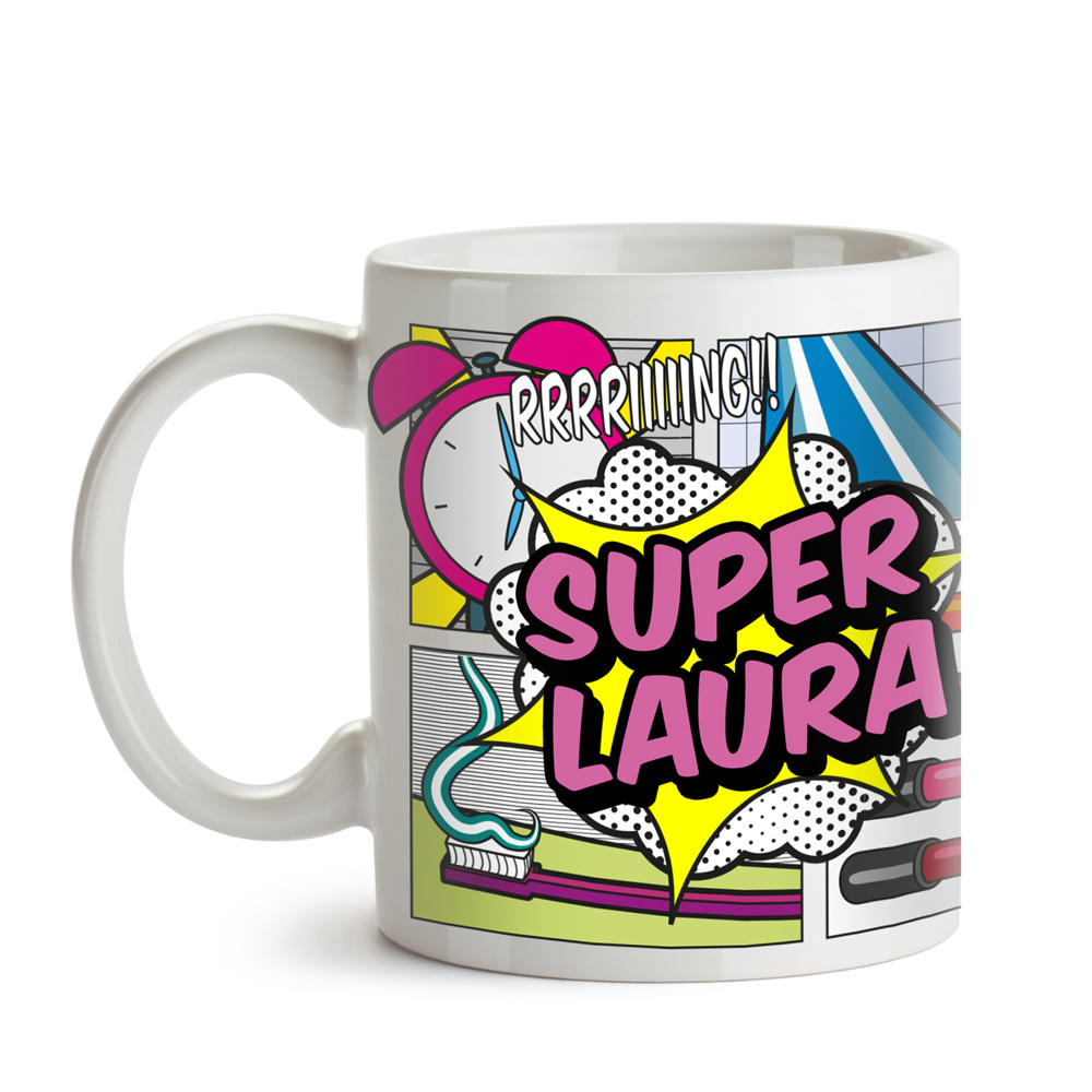 Personalisierte Comic Tasse - Super Frau 2318 - 2