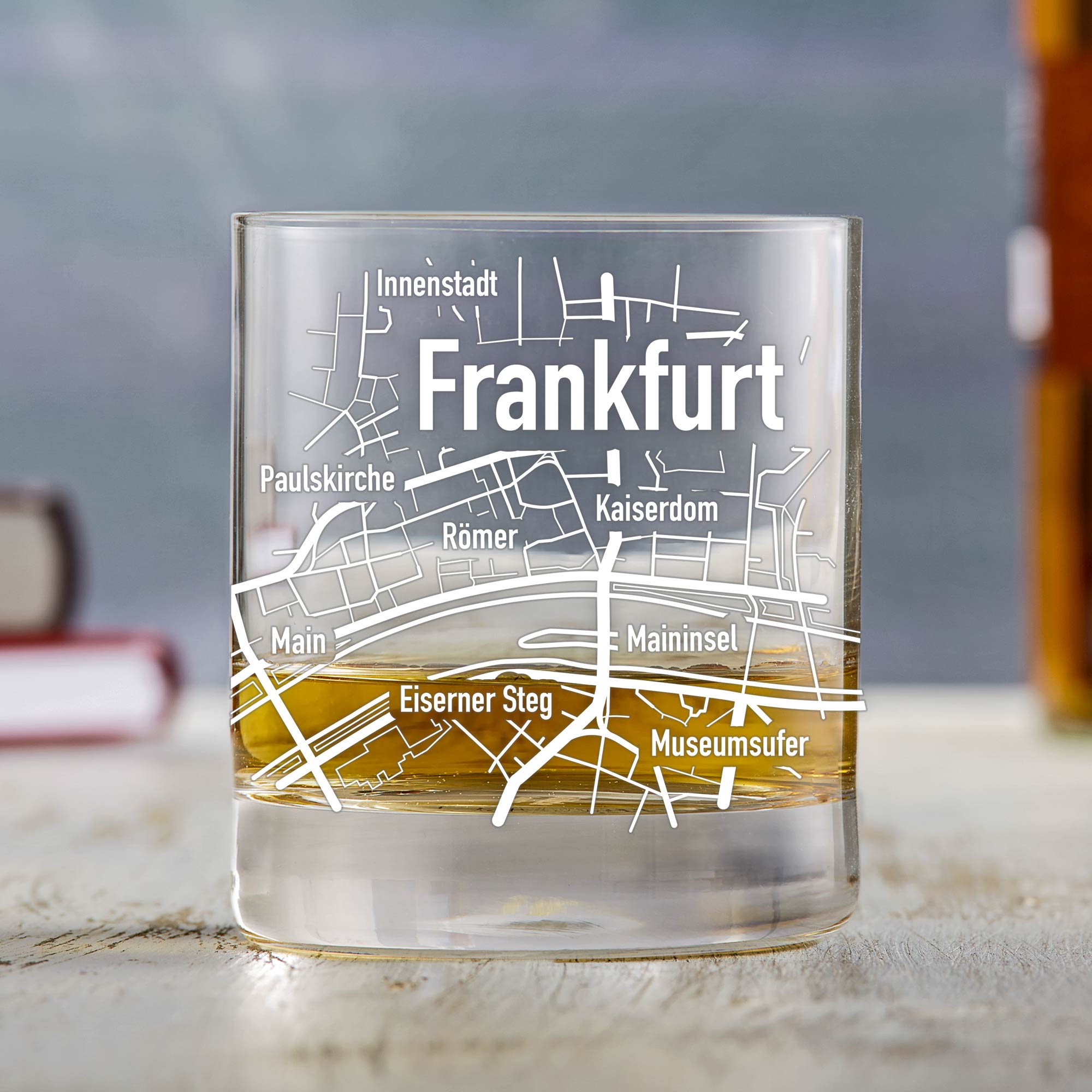 Whiskyglas - Stadtplan - Frankfurt - Standard