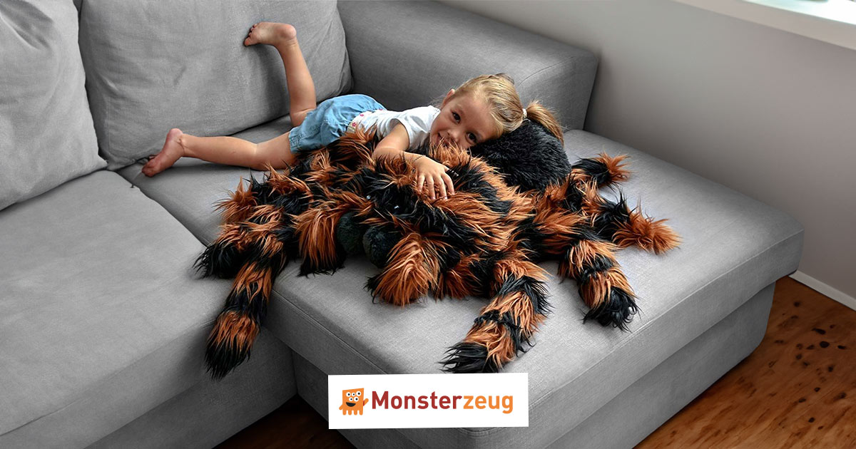 Plüsch-Spinne 25 Cm | Halloween Kuscheltier, Stoffspielzeug | Für Deko, Mottoparty, Karneval
