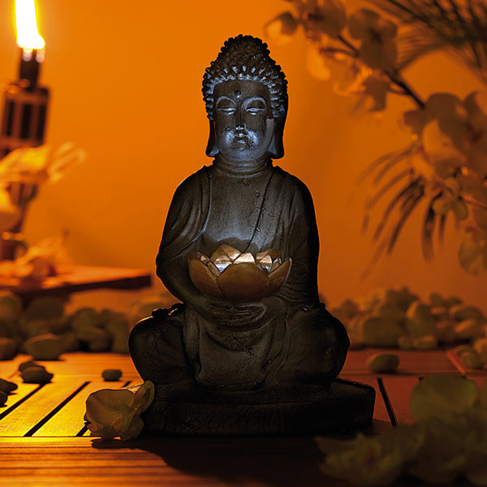 LED Buddha Statue mit Solarbetrieb 3615_2 - 4