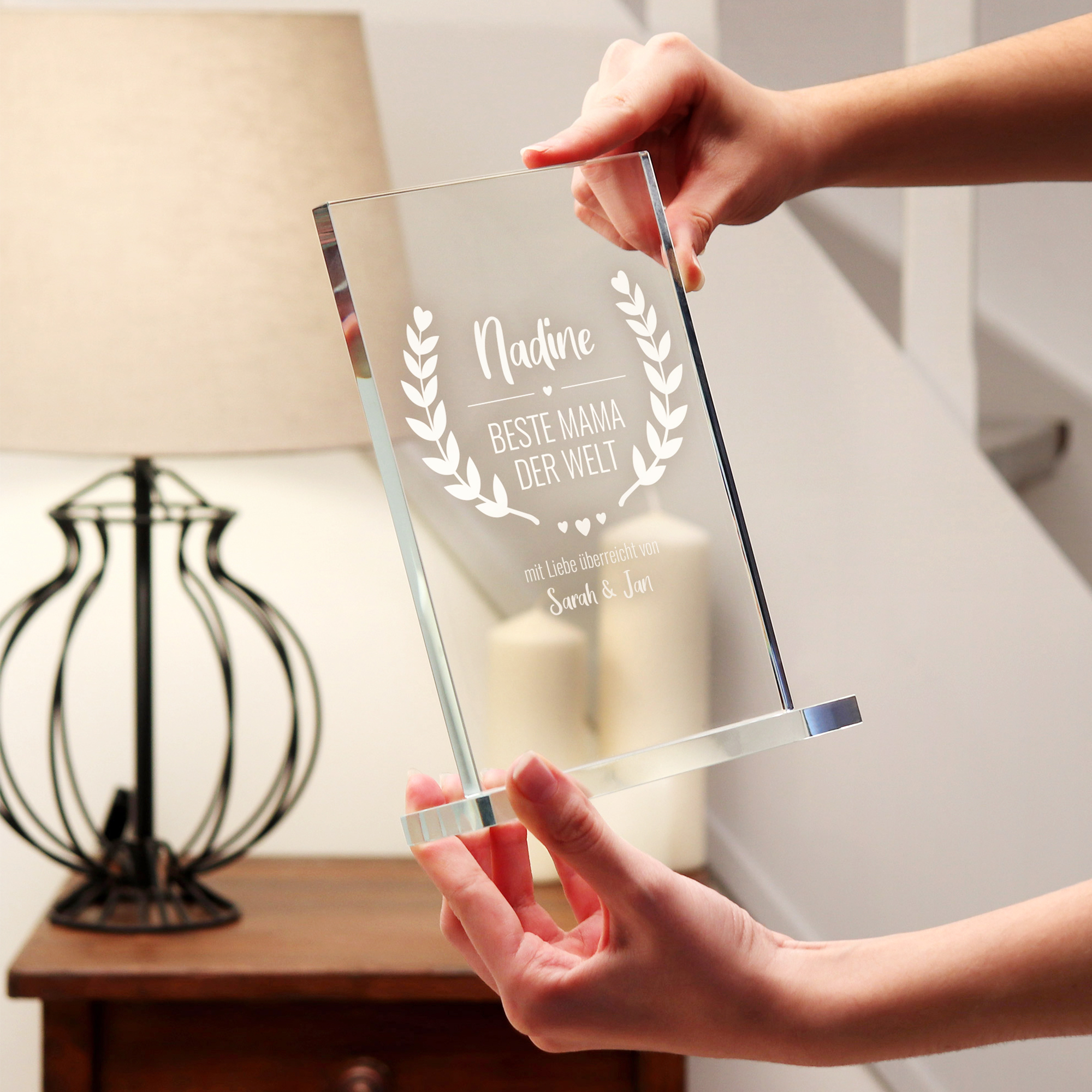 Personalisierter Glaspokal - Auszeichnung für Beste Mama 2162-167-MZ - 3