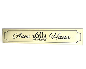 Personalisierte Hochzeitsbank zur diamantenen Hochzeit 2540 - 1