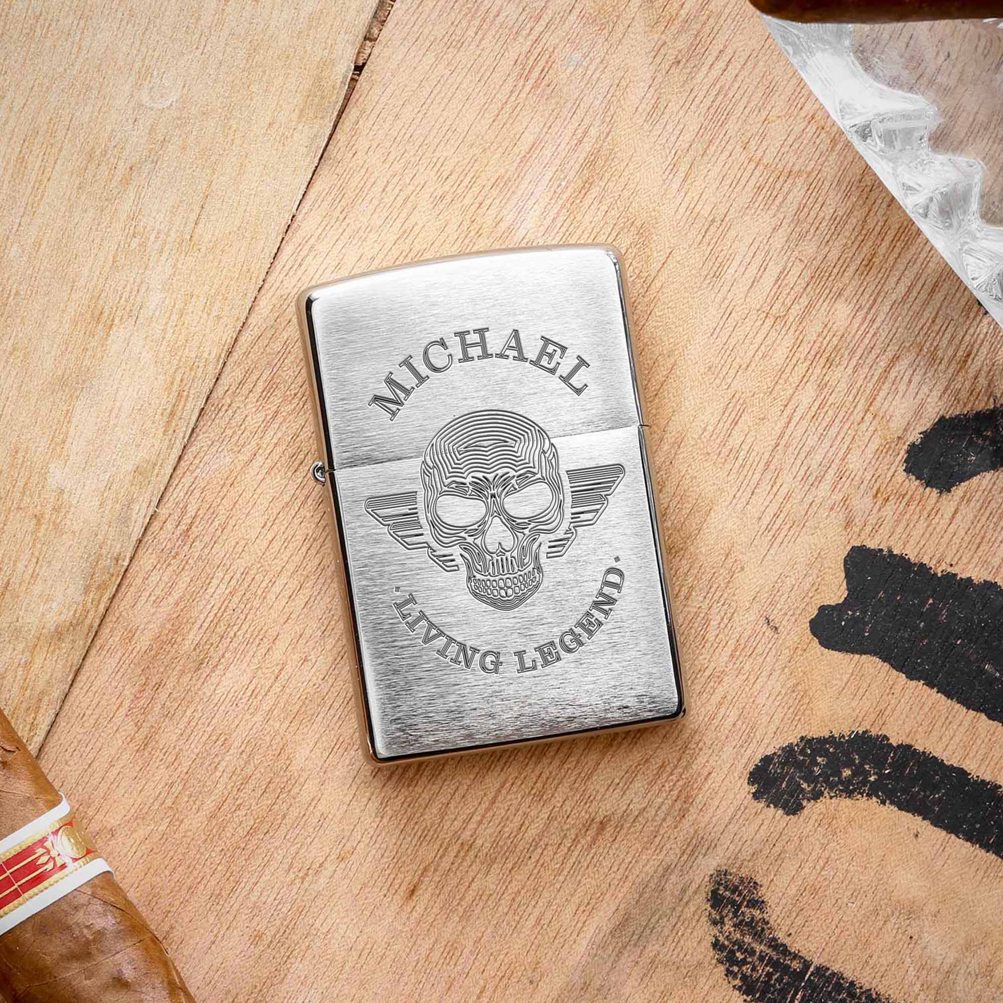 Zippo Sturmfeuerzeug mit Gravur - Totenkopf