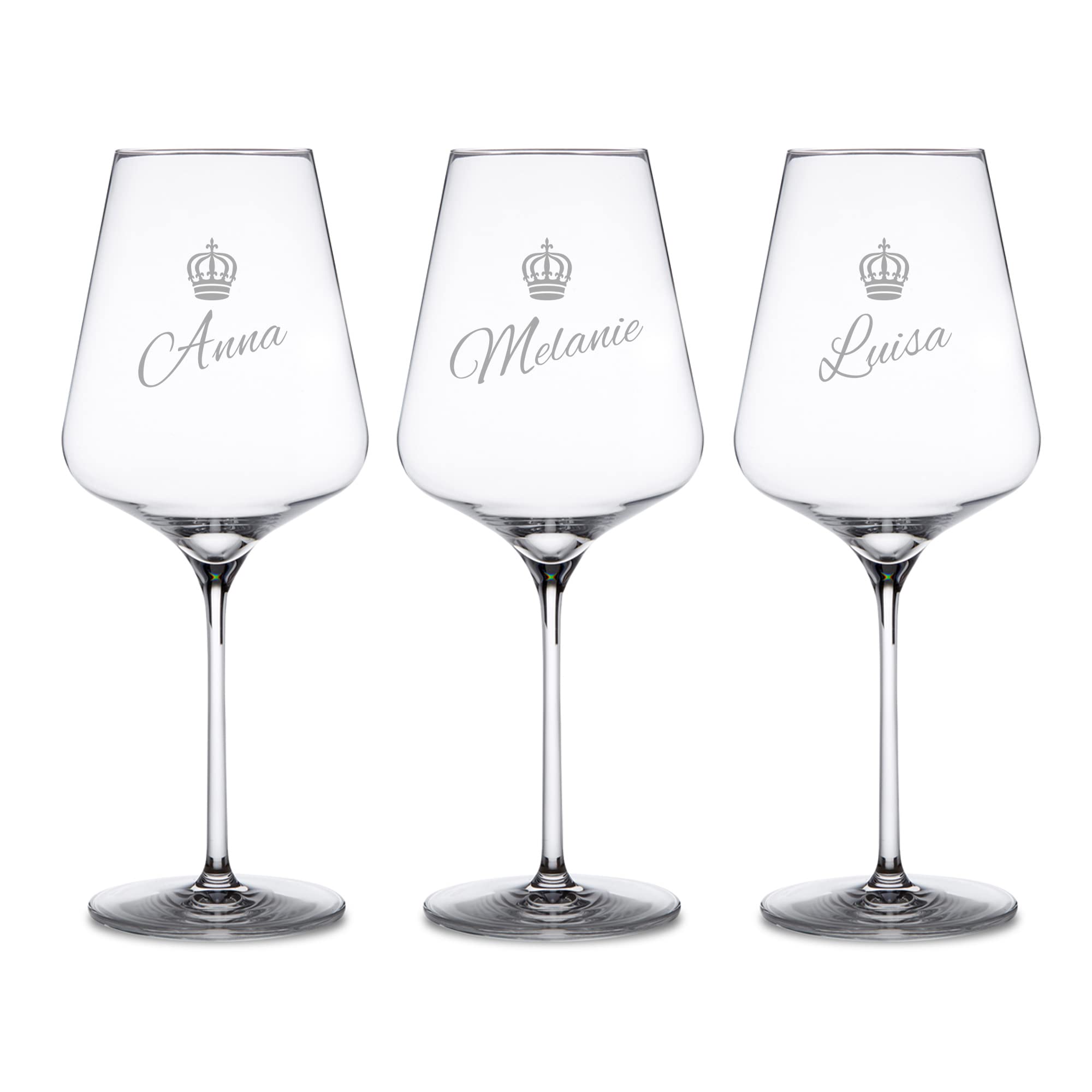 3er Set Weingläser mit Gravur - Königin Krone 0006-0073-EU-0002 - 5