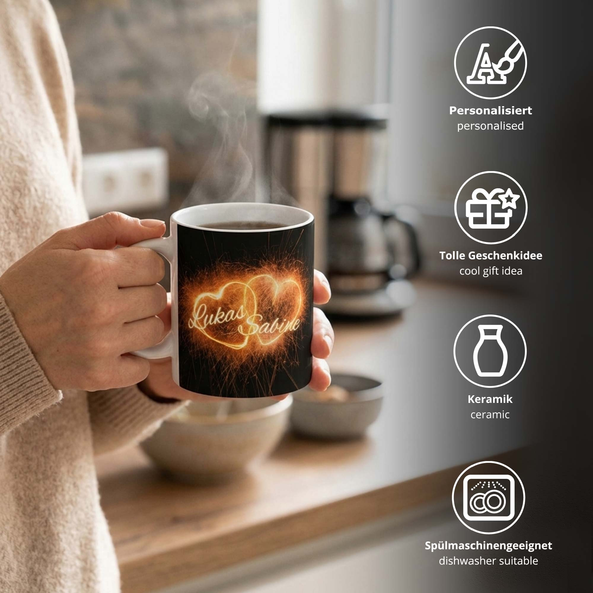 Feuerwerk der Liebe - personalisierte Tasse Feuerwerk der Liebe - personalisierte Tasse