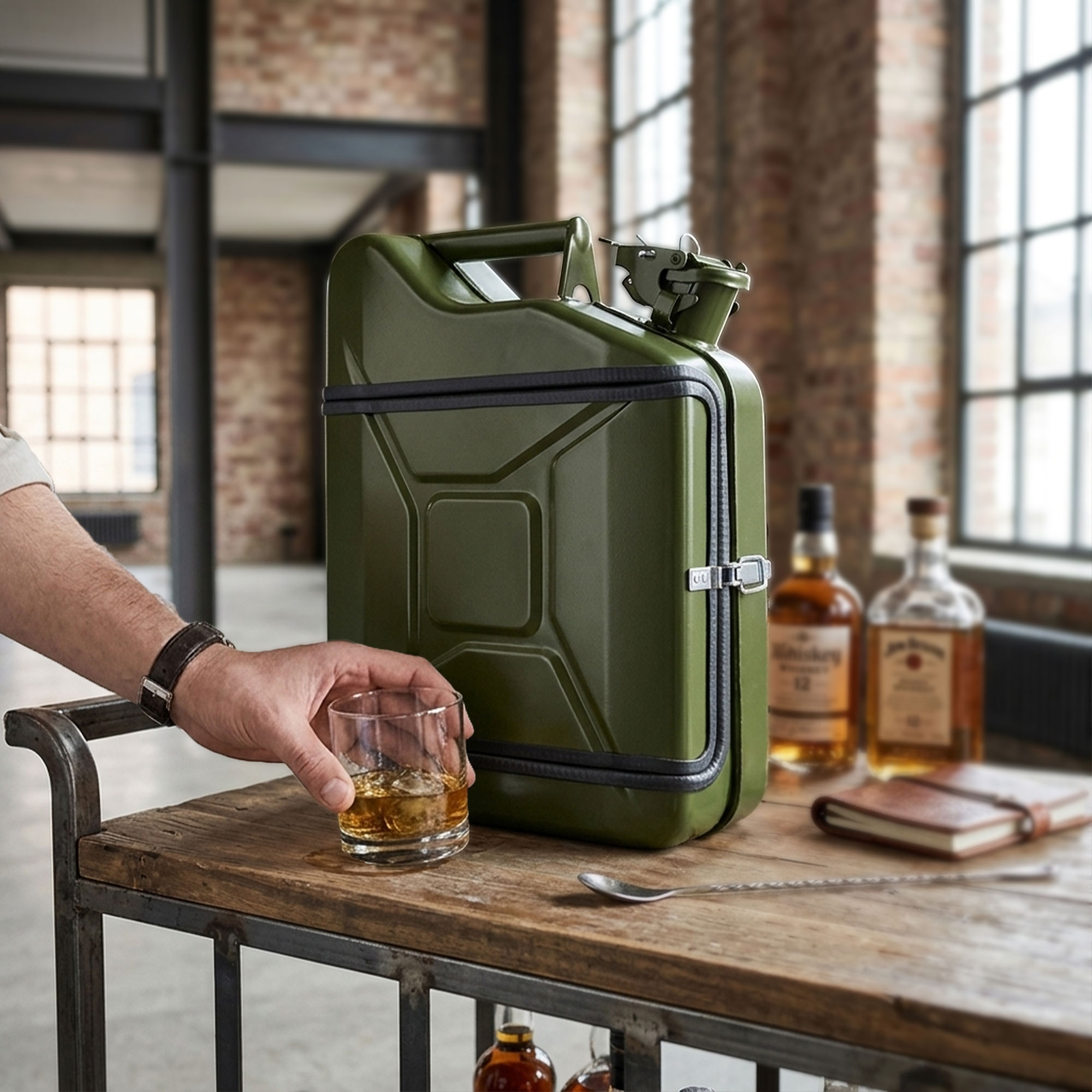 10l Kanisterbar 3-teilig - grüne Mini Bar mit Barschrank 10l Kanisterbar 3-teilig - grüne Mini Bar mit Barschrank