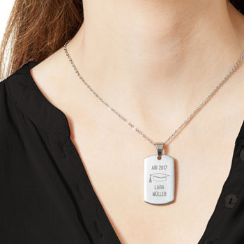 Army Dog Tag Kette mit Gravur - Abitur 3041 - 2