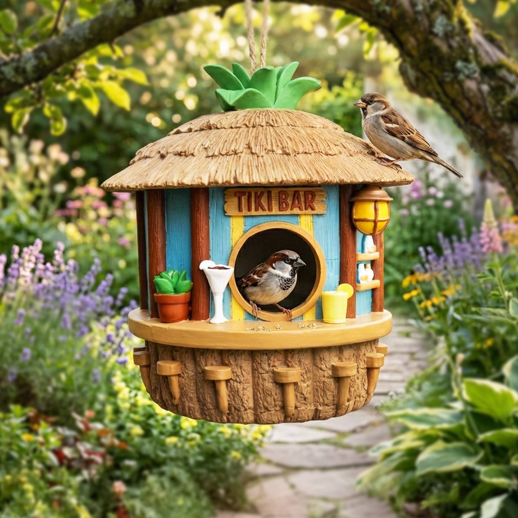 Tikibar Vogelhaus - Nistkasten & Futterhaus für Vögel