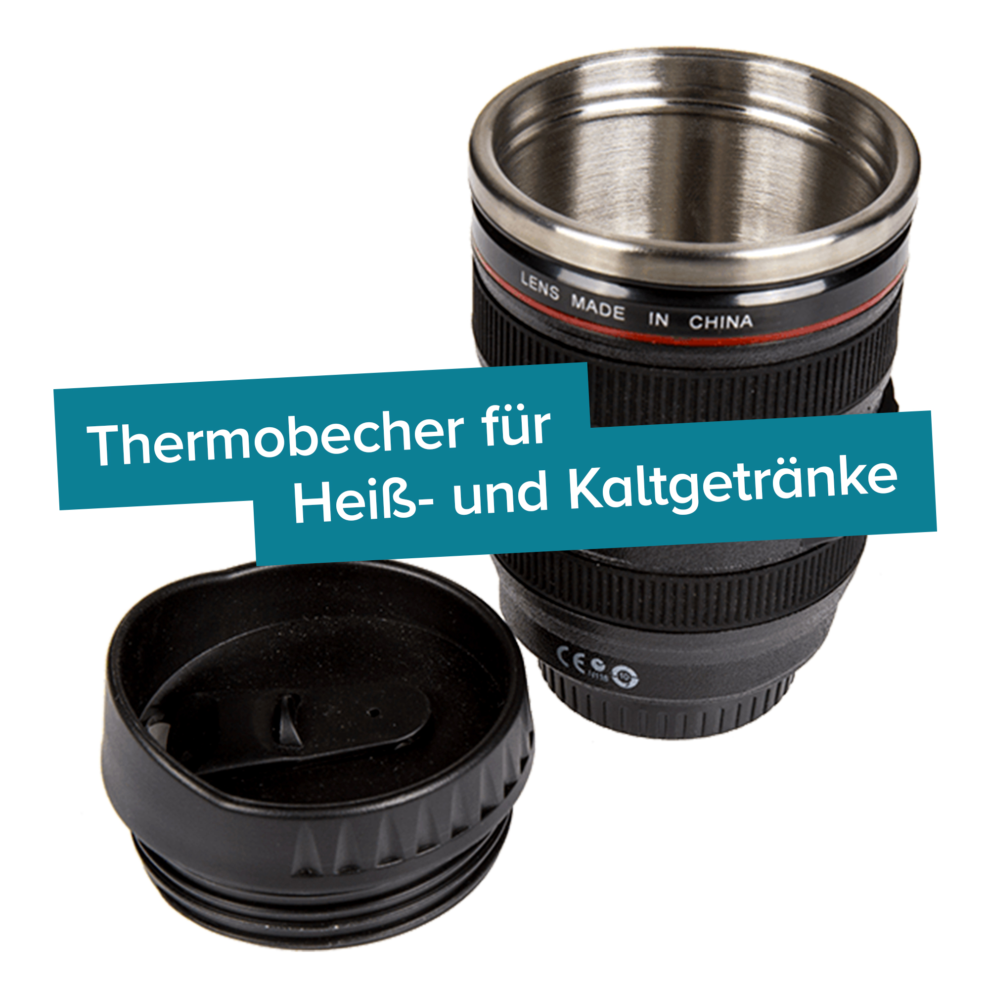 Thermo Kaffeebecher - Kamera Objektiv 1340 - 2