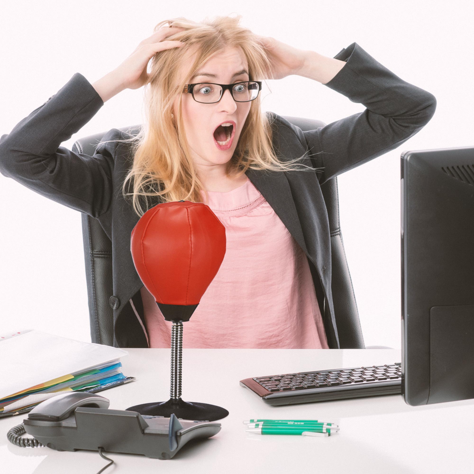 Stressbewältigung: Tisch Punchingball - Anti Stress Boxbirne