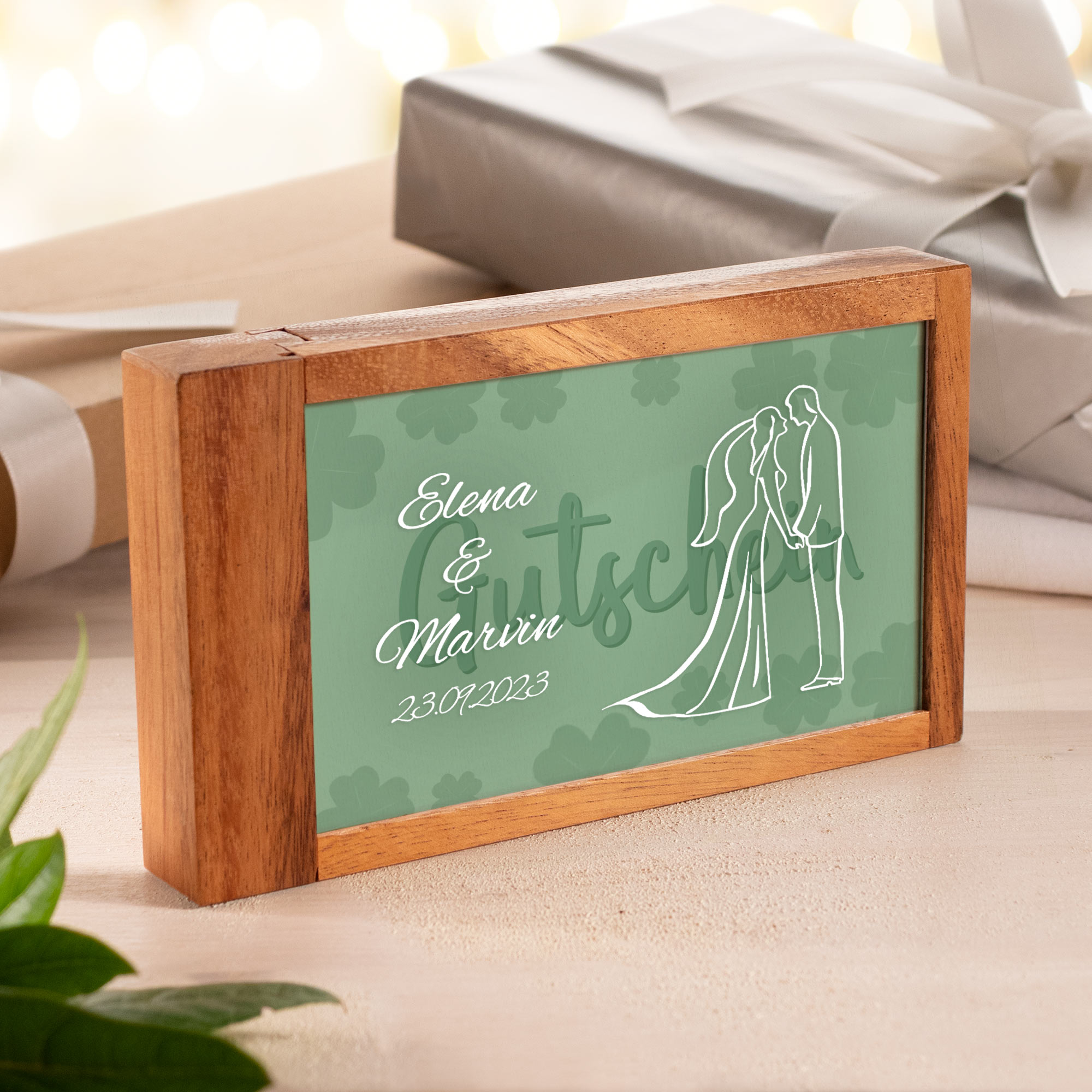 Magische Geldgeschenkbox mit Gravur - Silhouette