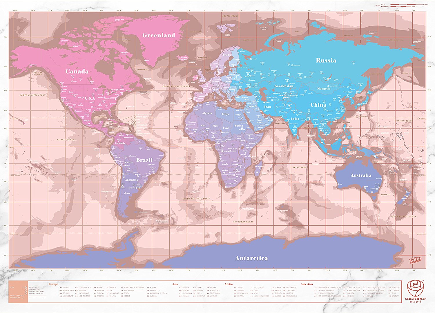 Scratch Map - Rosegold Edition 3422 - 4