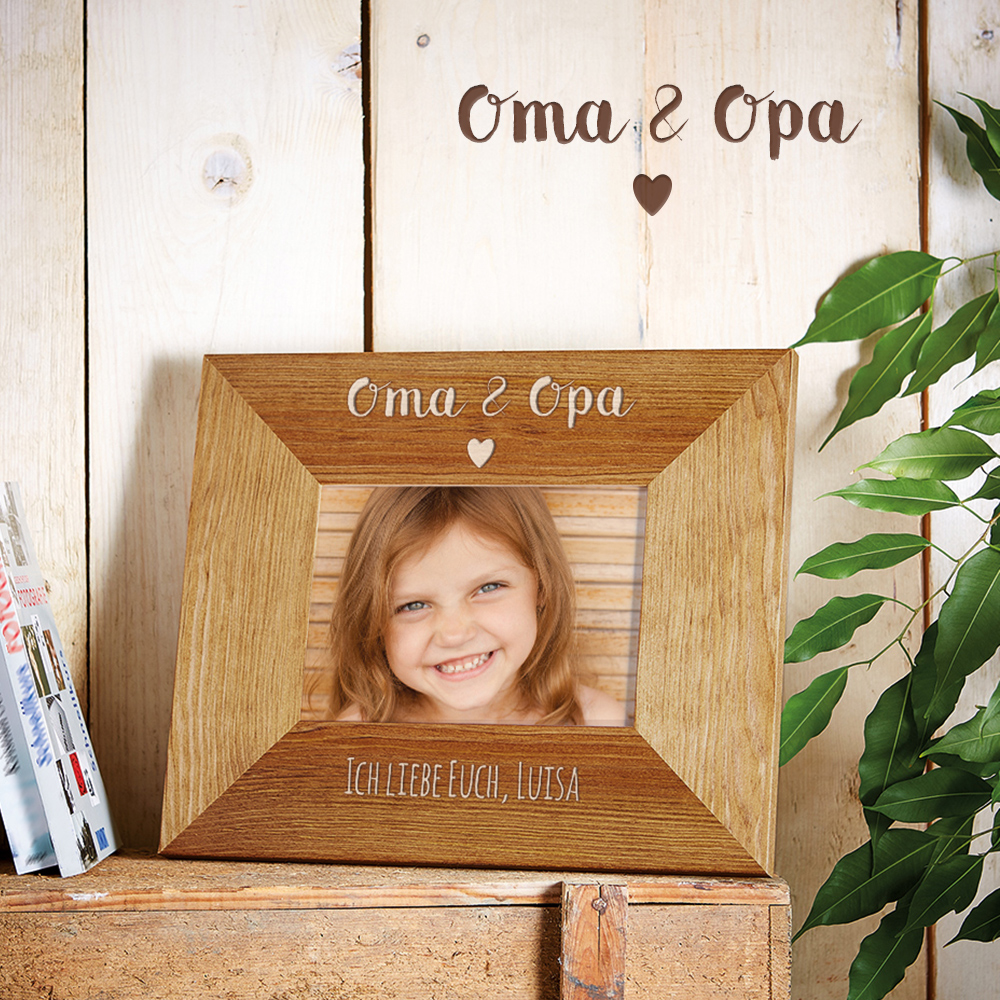Personalisierter Bilderrahmen - Oma & Opa mit Herz