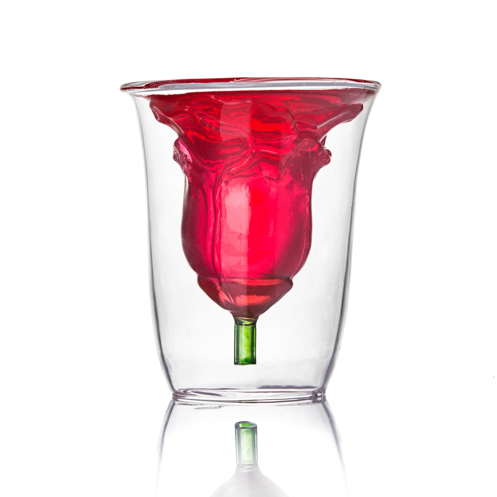 Doppelwandiges Glas - Rose 2913 - 3