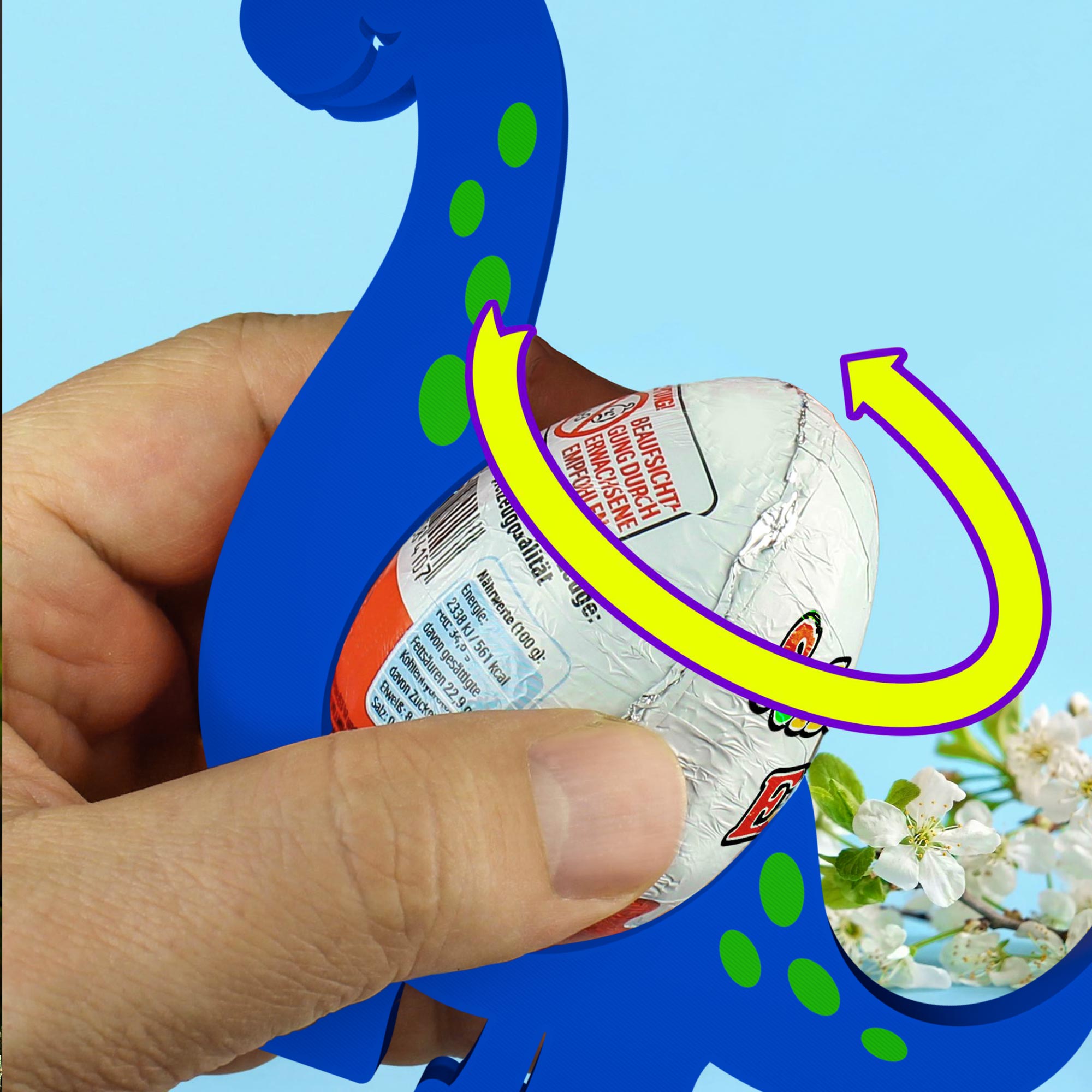 Dinosaurier Ü-Ei Halter Bunt - 3er Set