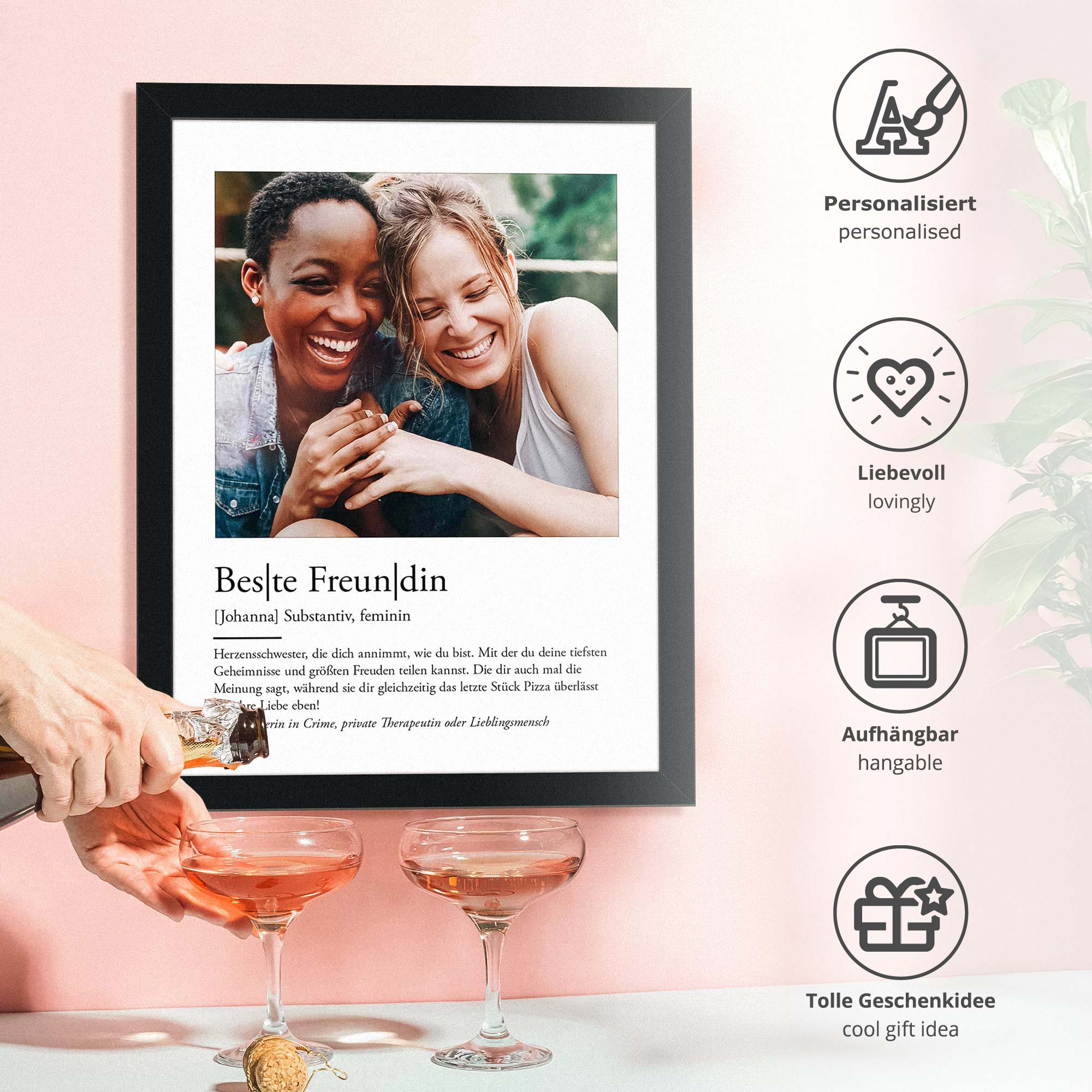 Definition Beste Freundin - personalisiertes Bild mit Foto