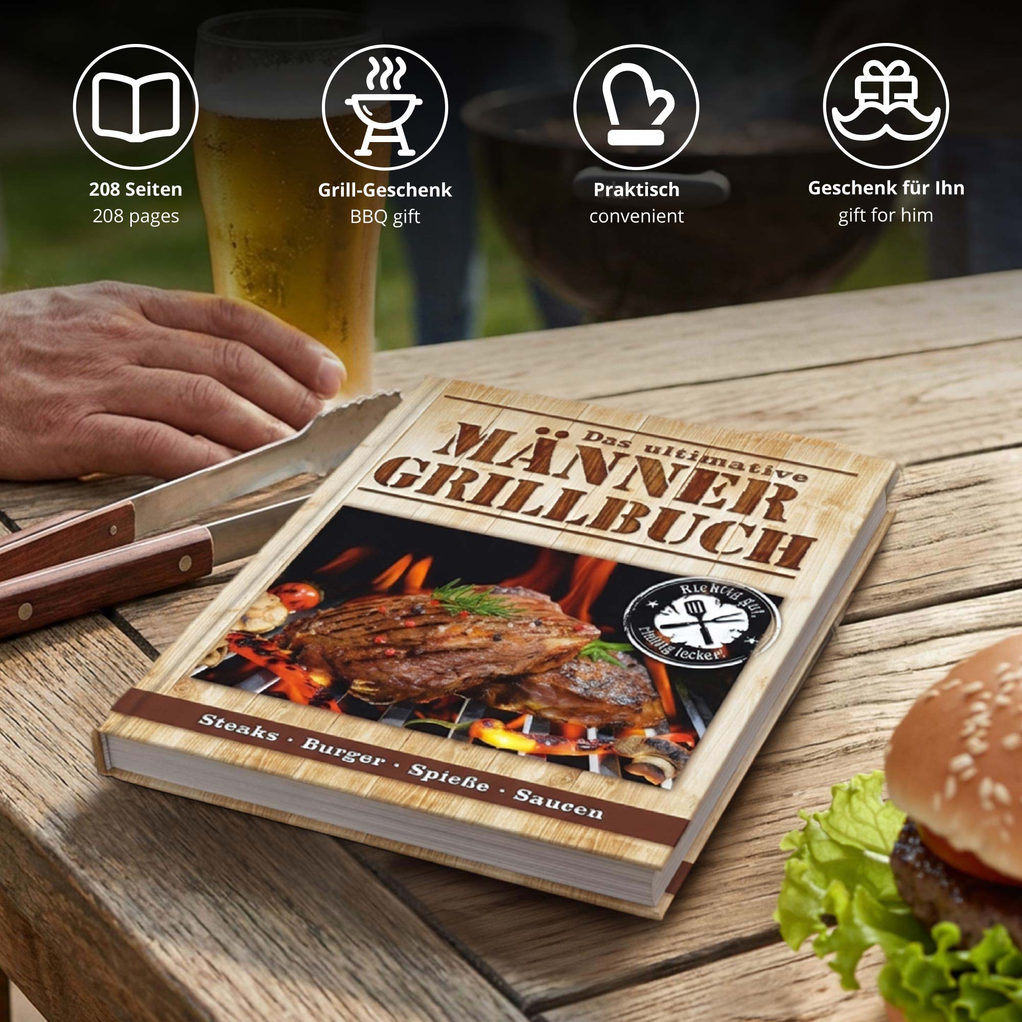 Männer Grillbuch - Grillgeschenk Männer Grillbuch - Grillgeschenk