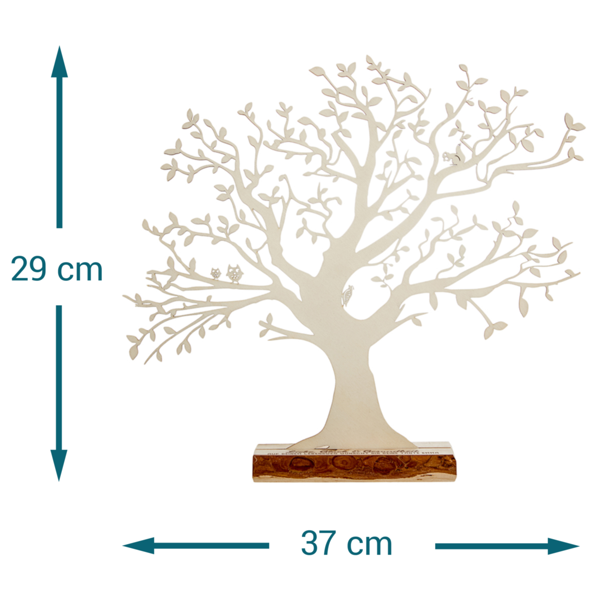 Baum mit Sockel graviert - Geburt (groß)