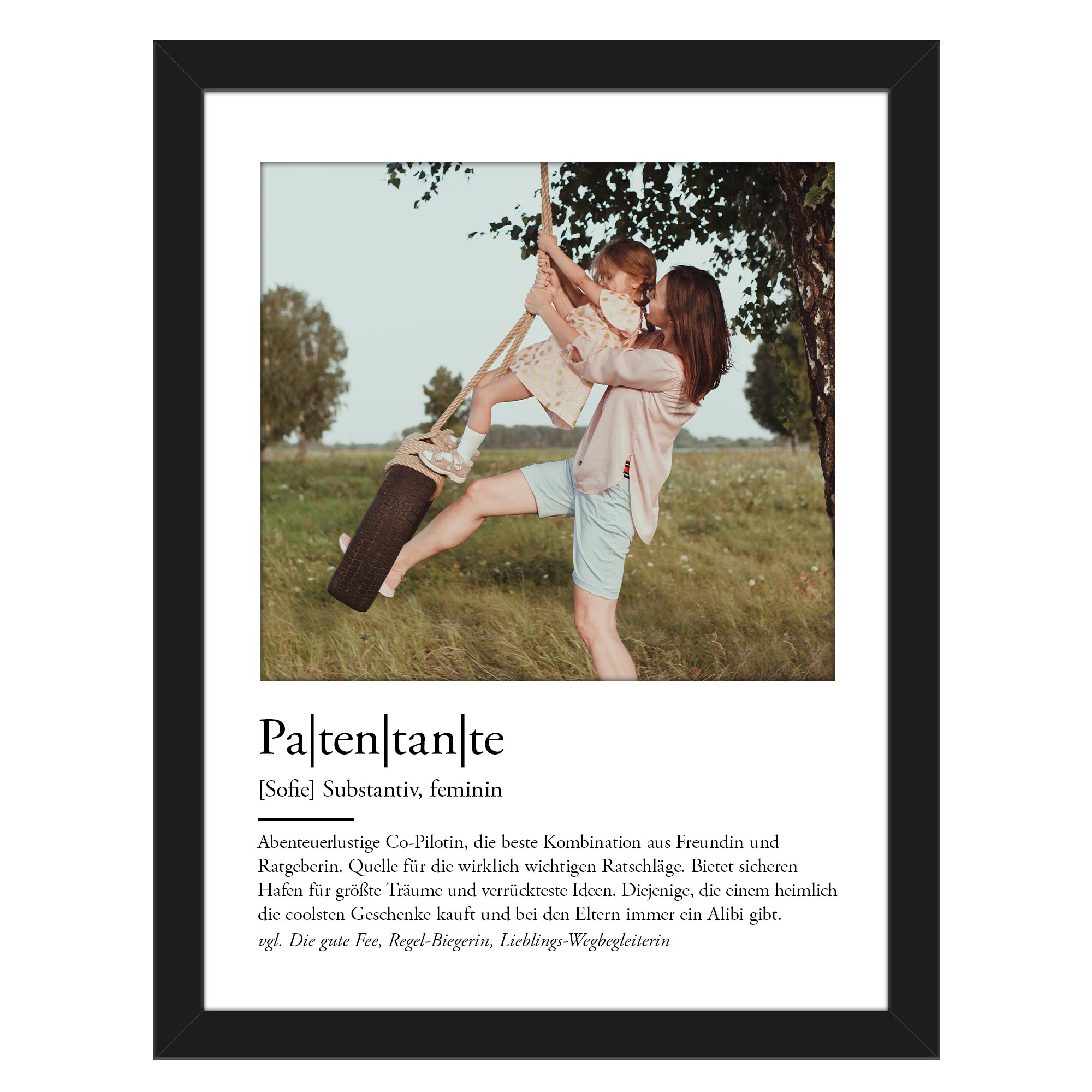 Definition Patentante - personalisiertes Bild mit Foto