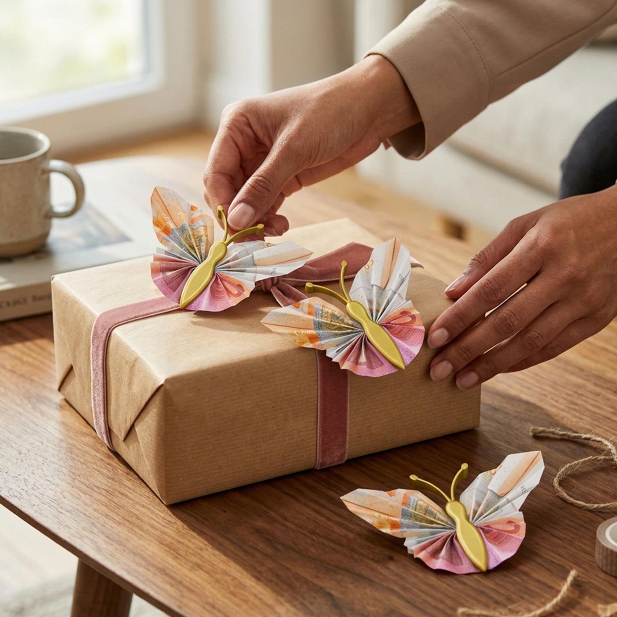 Geldgeschenk Schmetterling Gold - 3er Set Geschenkverpackung für Geld Geldgeschenk Schmetterling Gold - 3er Set Geschenkverpackung für Geld