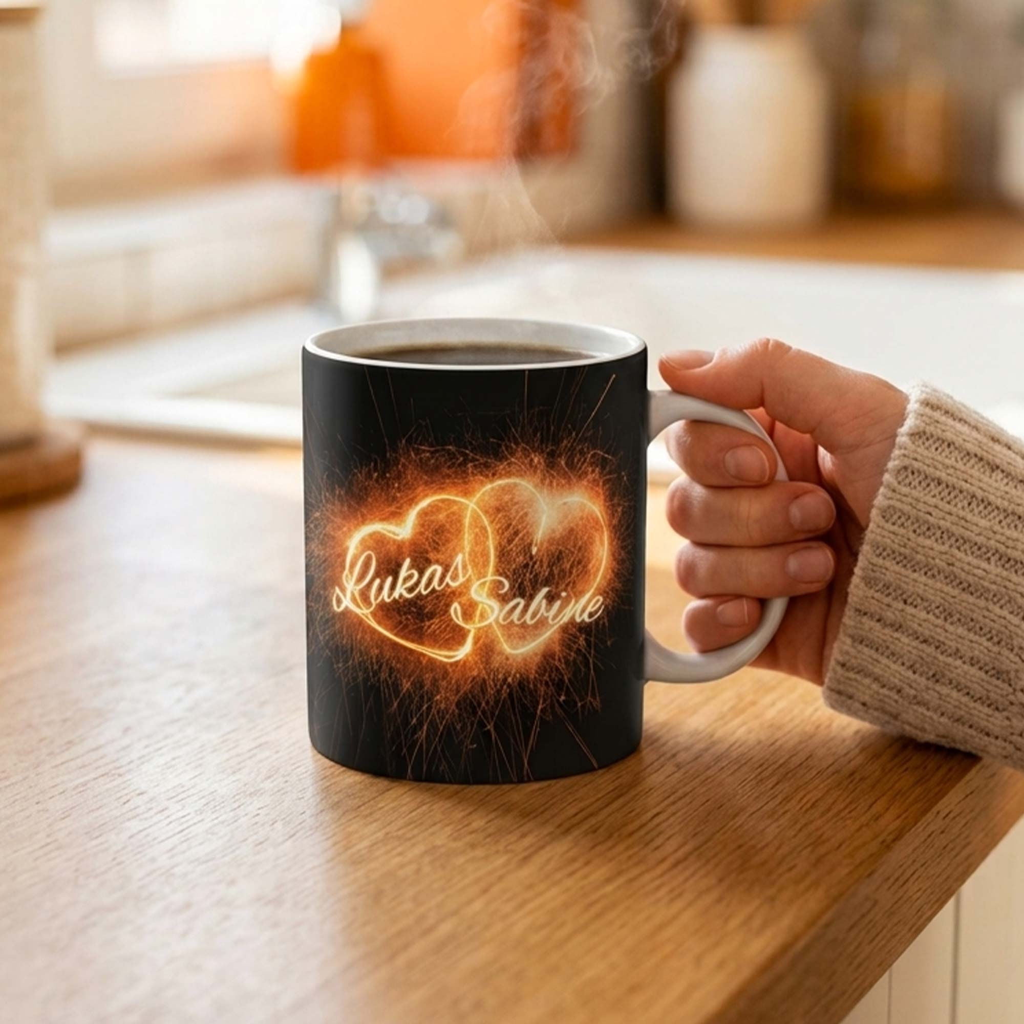 Feuerwerk der Liebe - personalisierte Tasse Feuerwerk der Liebe - personalisierte Tasse