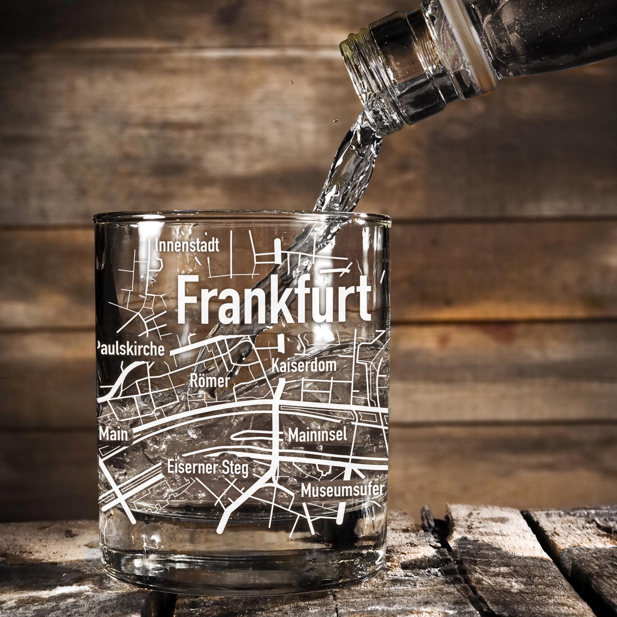 Whiskyglas - Stadtplan - Frankfurt - Standard