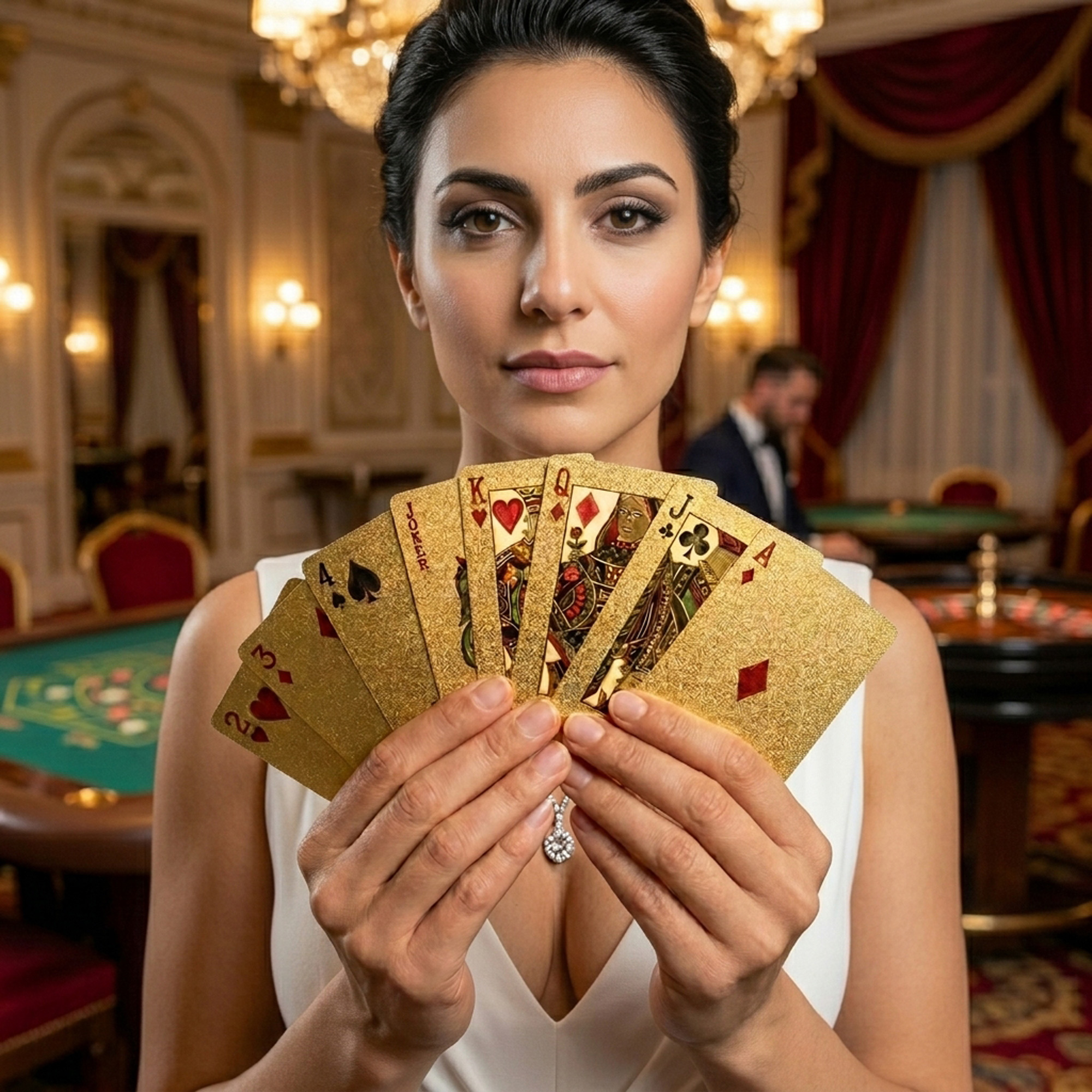 Goldene Spielkarten Deluxe in edler Verpackung