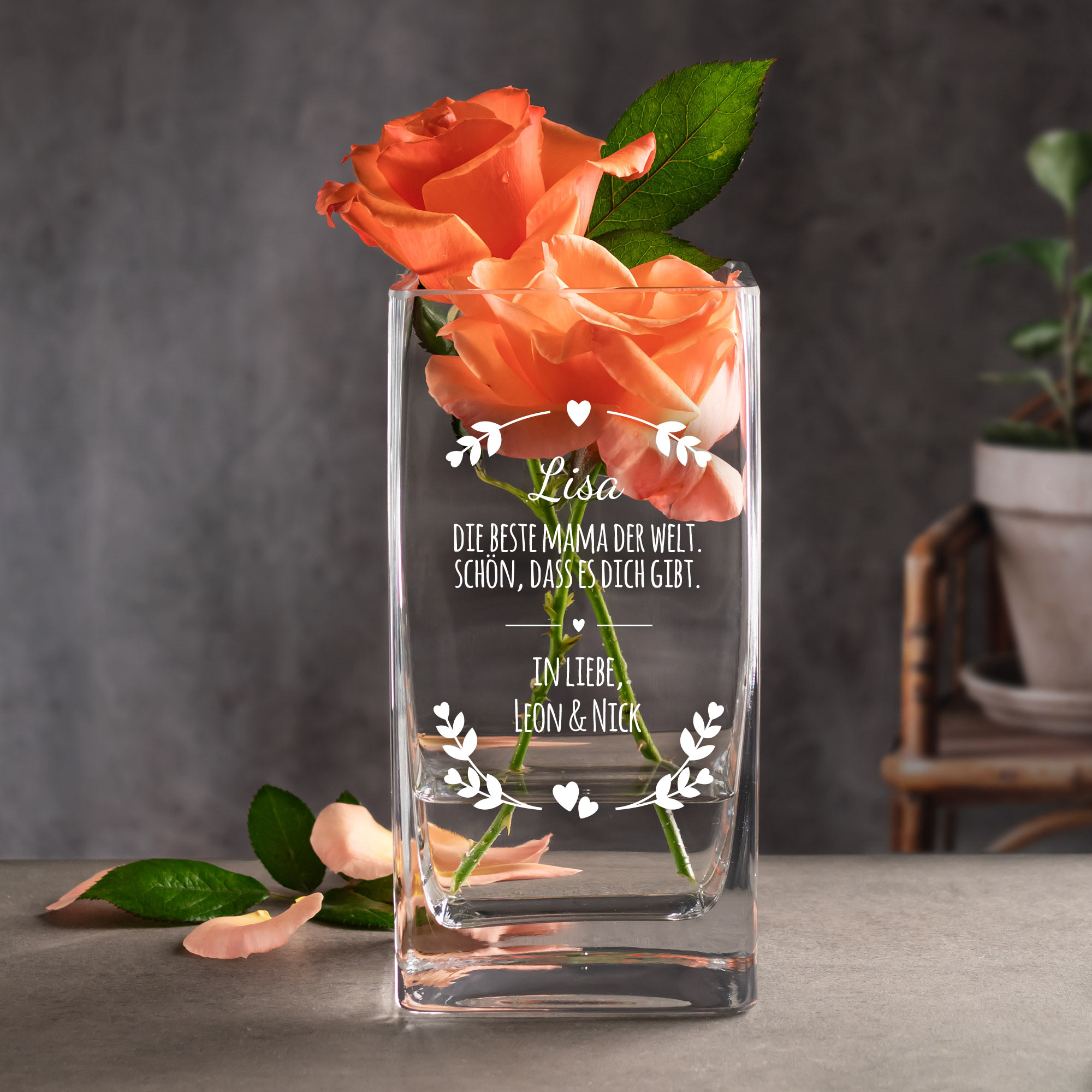 Vase für Mama - personalisiert