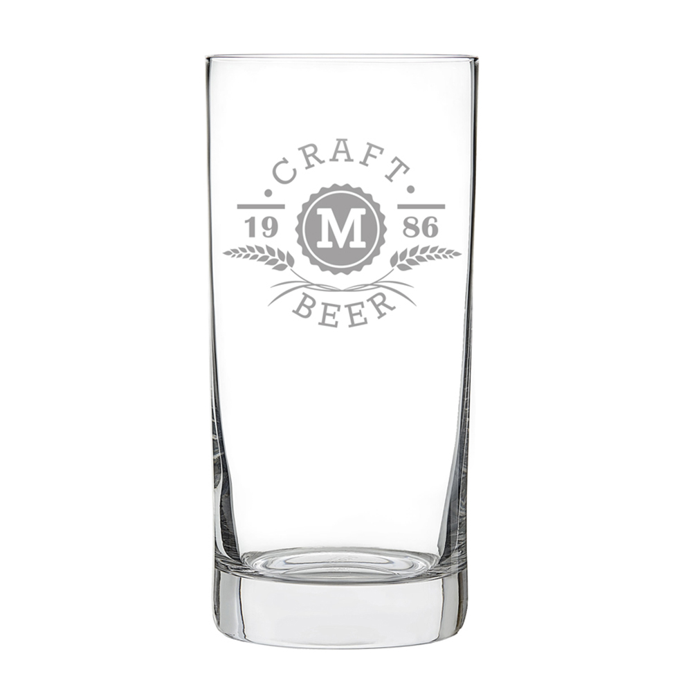 Craft Beer Glas mit Initialen Gravur - Ähren 3964 - 1