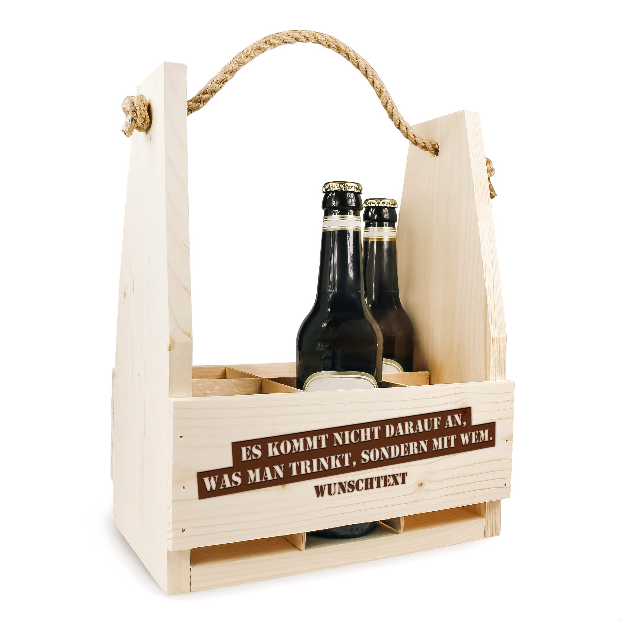 Flaschenträger mit Gravur - Trinkspruch