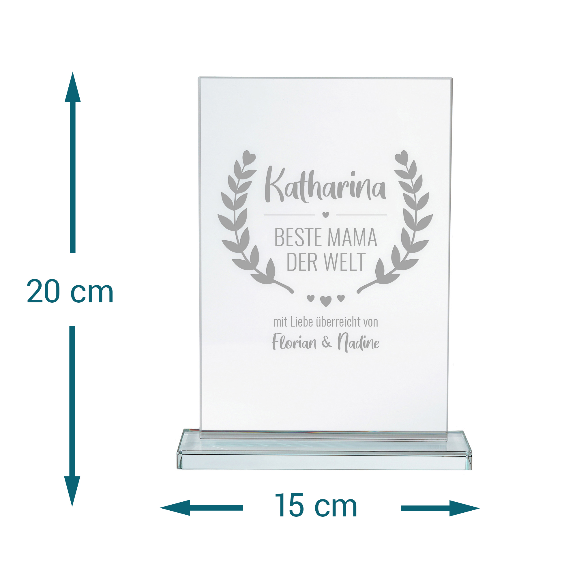 Personalisierter Glaspokal - Auszeichnung für Beste Mama 2162-167-MZ - 6