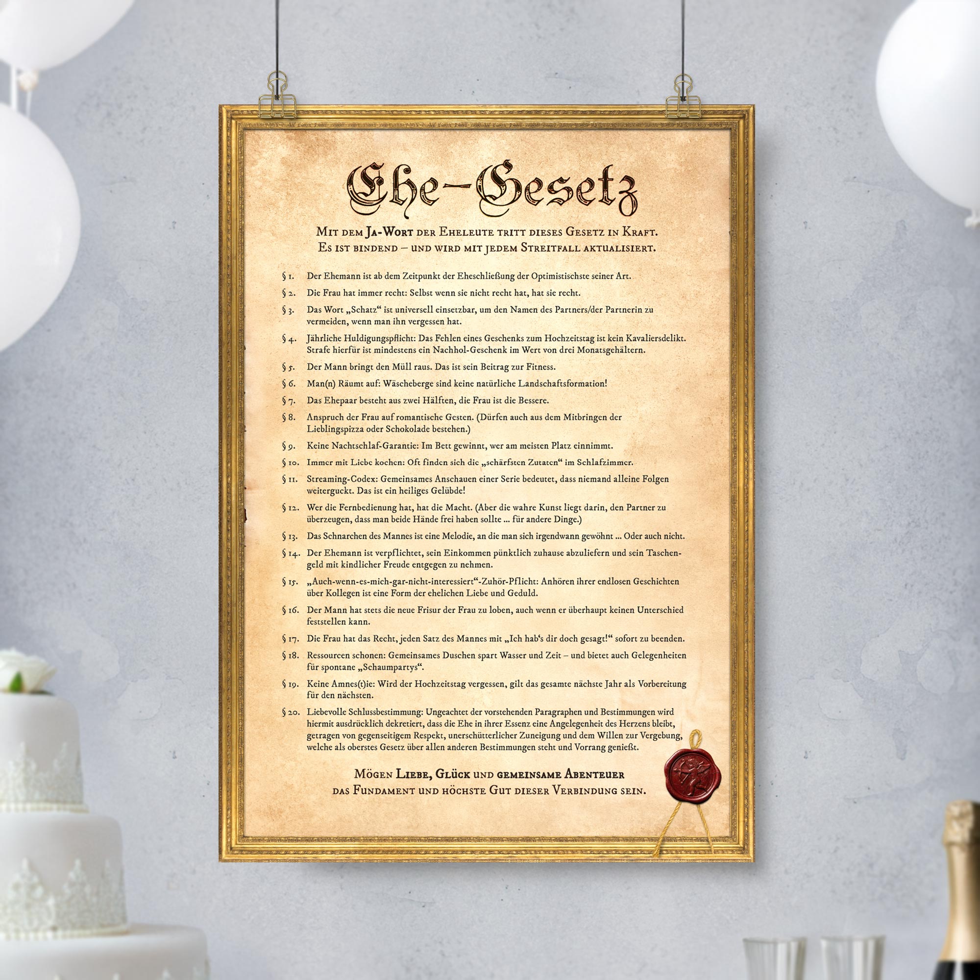 Ehegesetz Poster XXL - Historisch