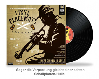 Tischset im Vinyl Schallplatten Look - 4-teilig