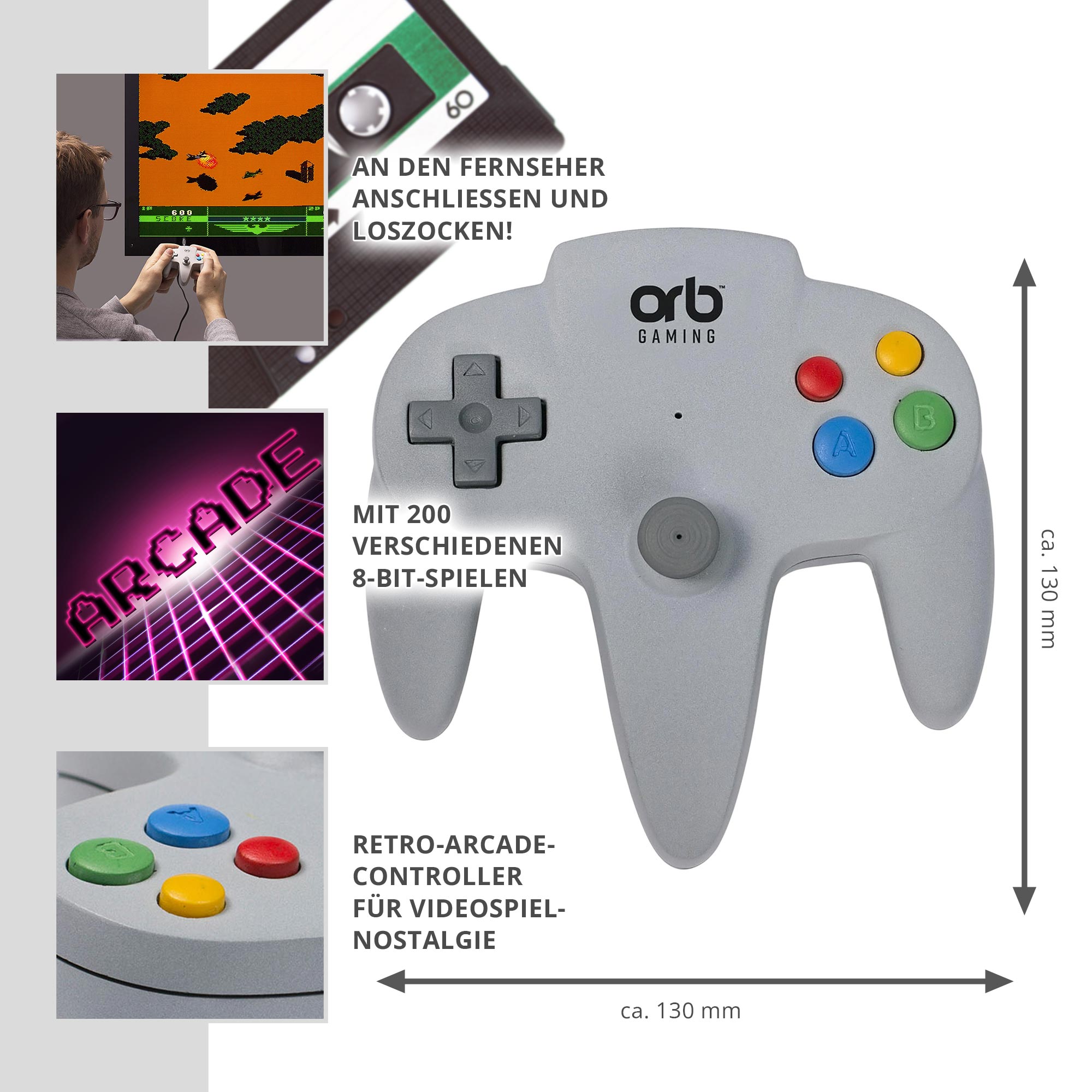 Retro Game Controller - 200 Arcade Spiele