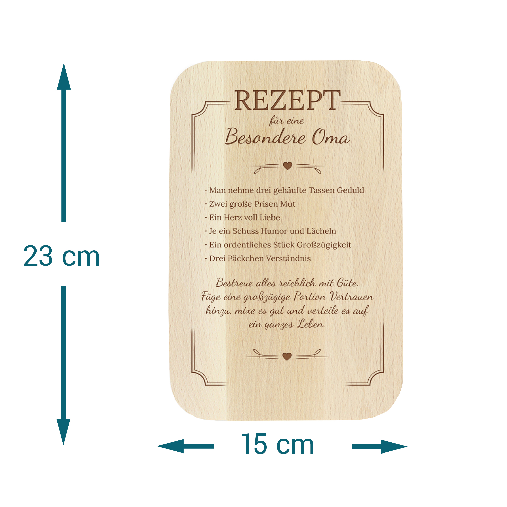 Frühstücksbrettchen mit Gravur für Oma - Rezept