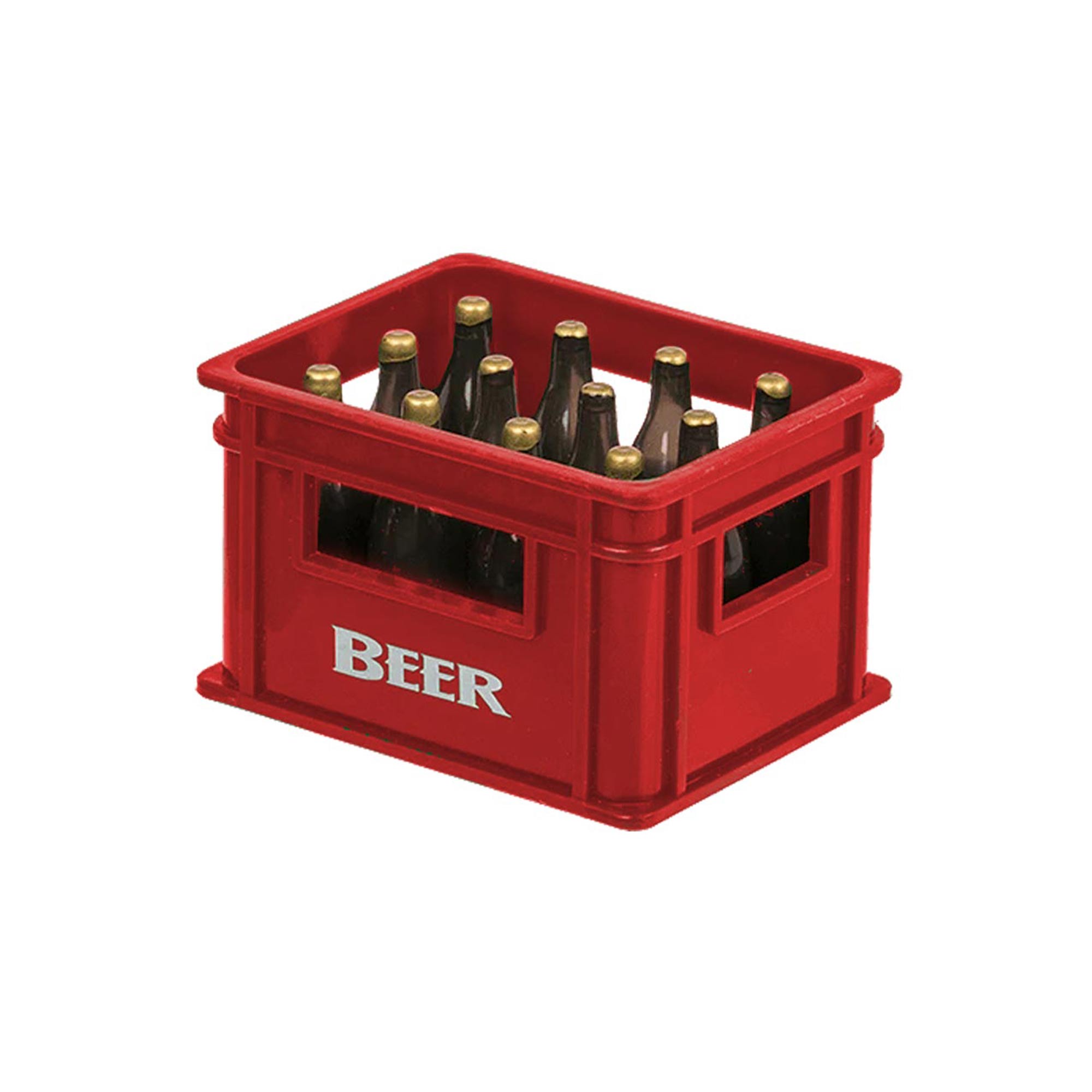 Flaschenöffner Bierkasten - Bieröffner mit Magnet Rot