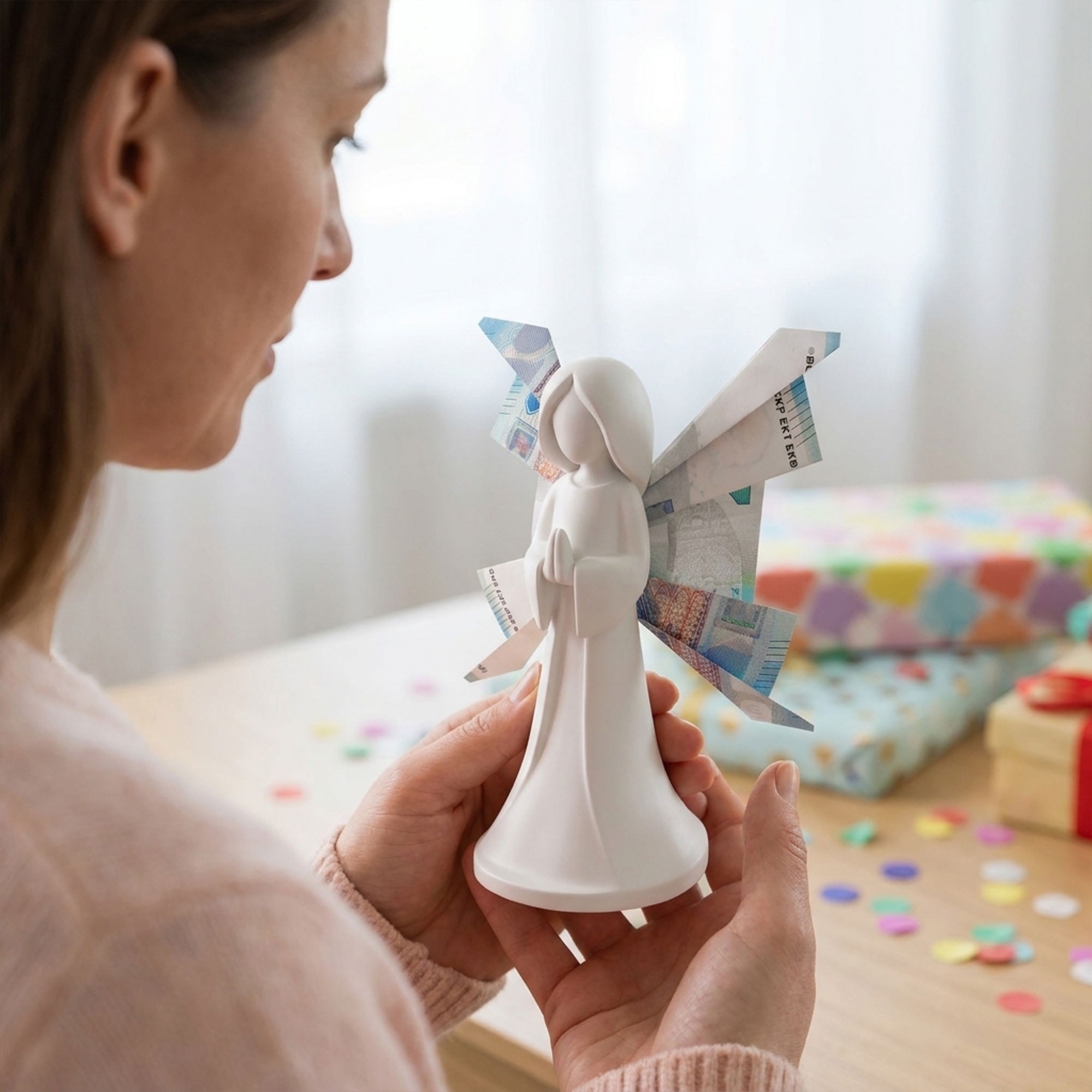 Schutzengel der Liebe - Geldgeschenk Engel Weiß Schutzengel der Liebe - Geldgeschenk Engel Weiß