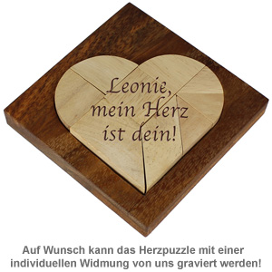 Mini Holz Puzzle - Herz 1524 - 2