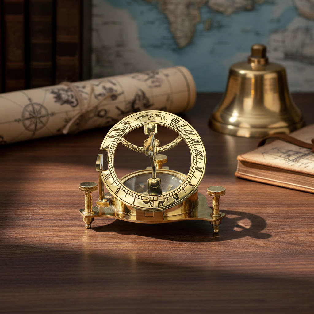 Taschen-Sonnenuhr mit Kompass