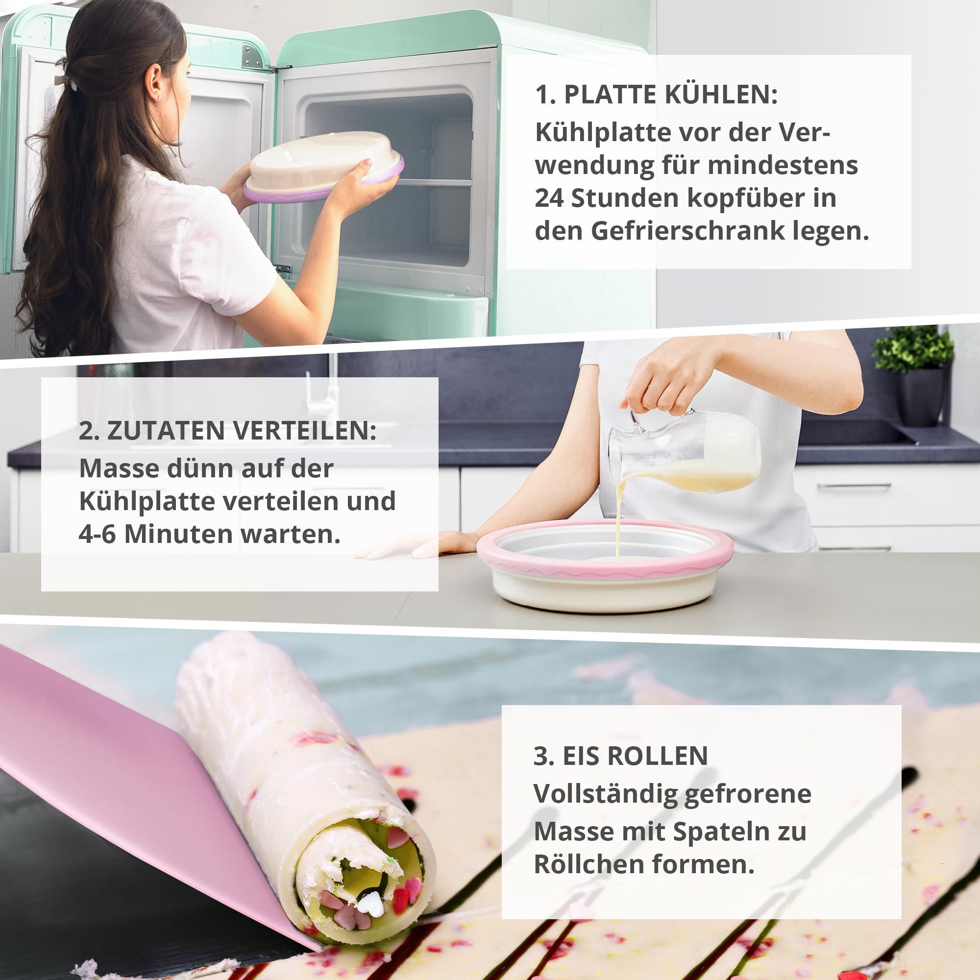 Gerolltes Eis selber machen - Ice Rolls DIY Set