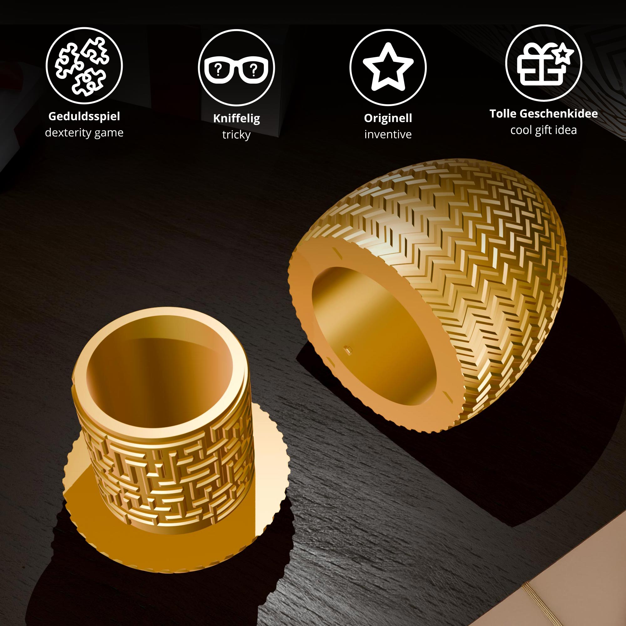 Labyrinthbox Ei – Geschenkverpackung für Geld & Gutscheine - Gold Labyrinthbox Ei – Geschenkverpackung für Geld & Gutscheine - Gold