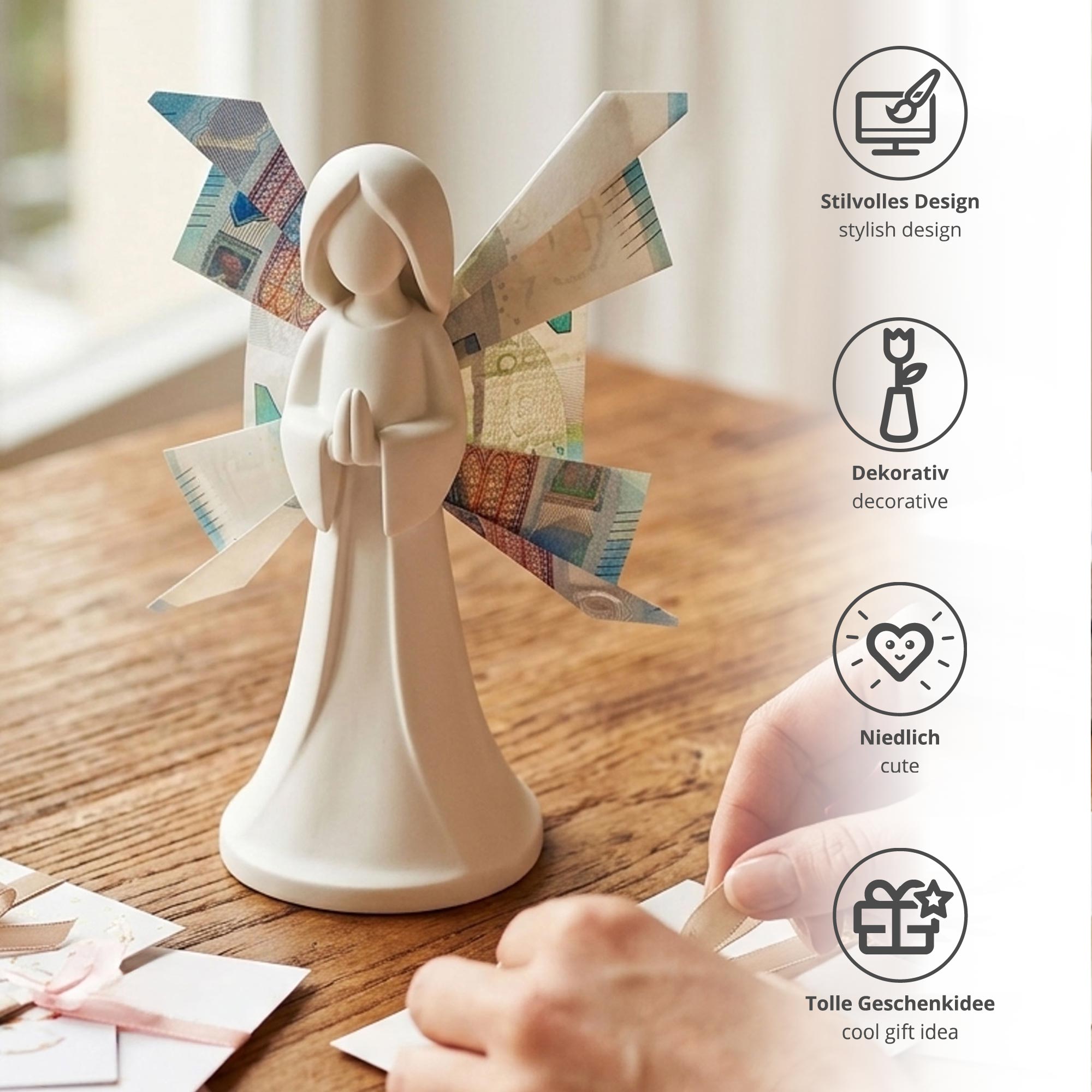 Schutzengel der Liebe - Geldgeschenk Engel Weiß Schutzengel der Liebe - Geldgeschenk Engel Weiß