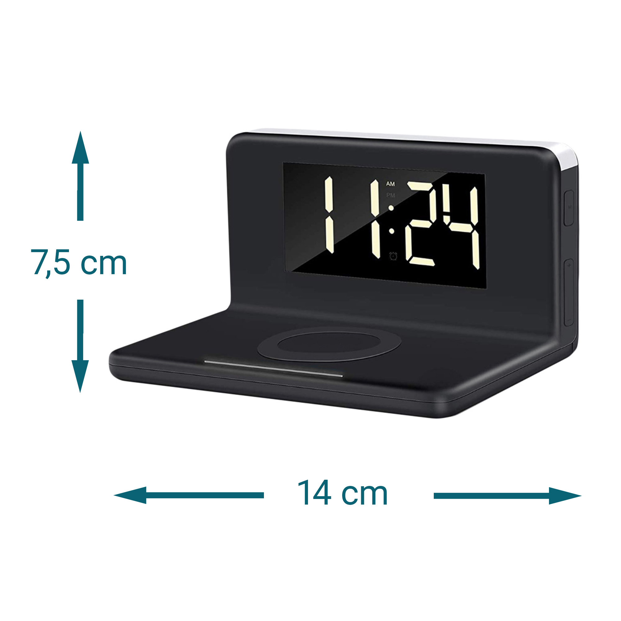 2in1 Digitaluhr mit Wecker und Ladestation für Smartphones 2086-MZ - 5